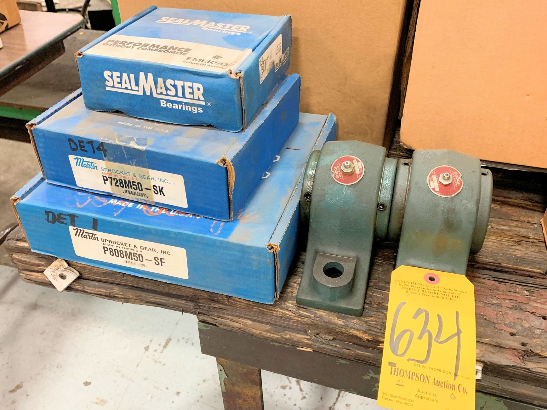 Lot-(3) Large Bearings and (2) Pillow Blocks