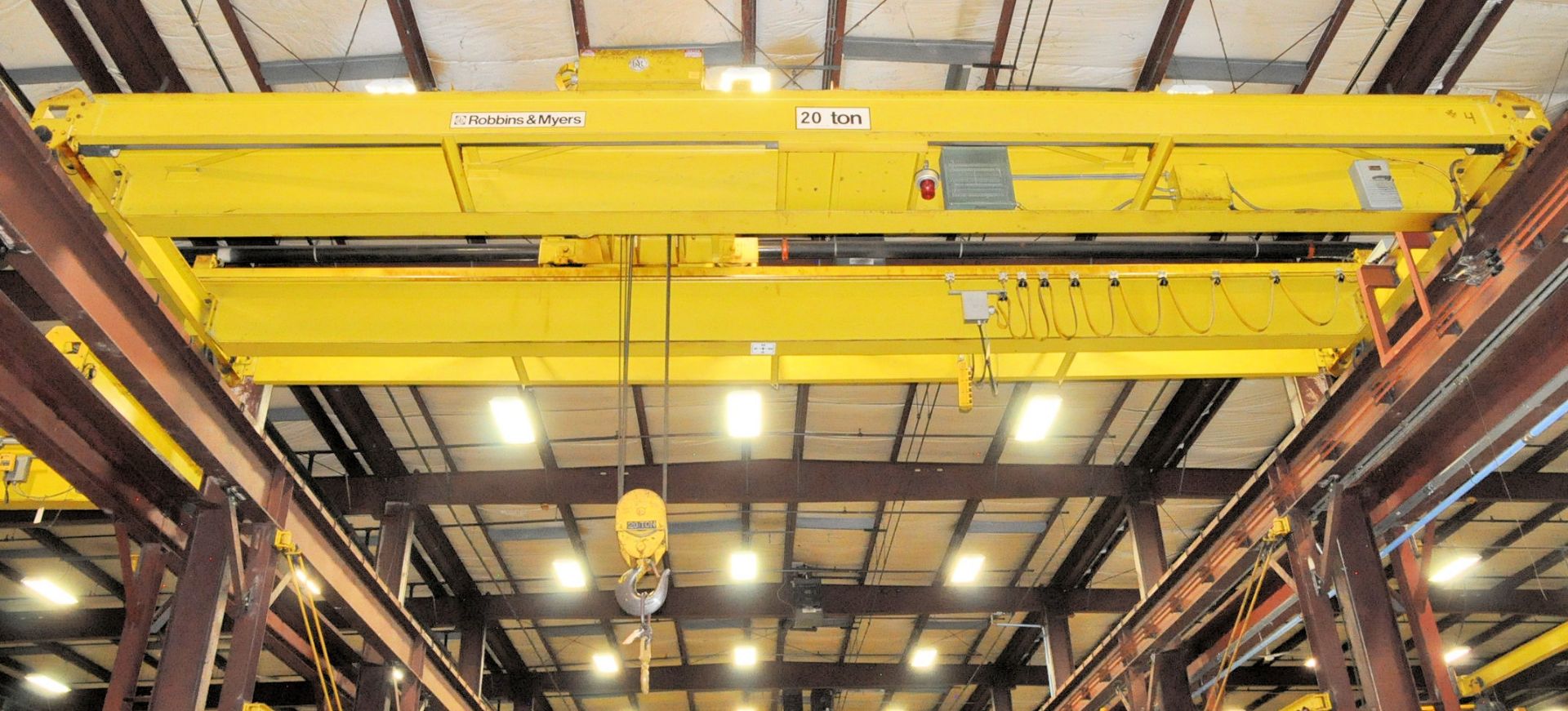 Robbins & Meyers 20 Ton Overhead Crane, Span and Hoist Only, No Rails, Remote Control and Pendant - Image 3 of 6