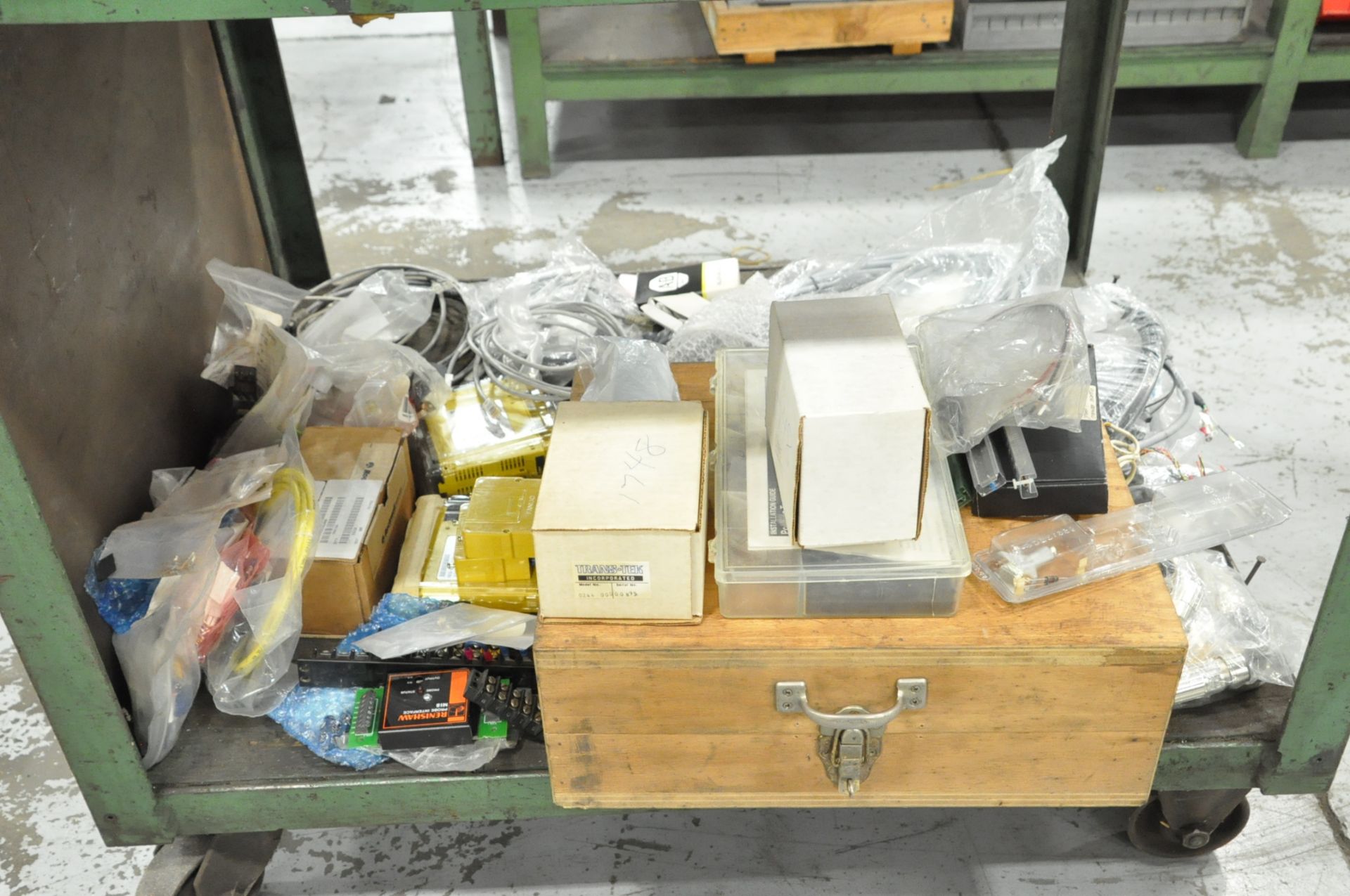 Lot-Various Electronics, Communication Cables, Keyboards, etc. with Cart - Image 2 of 3