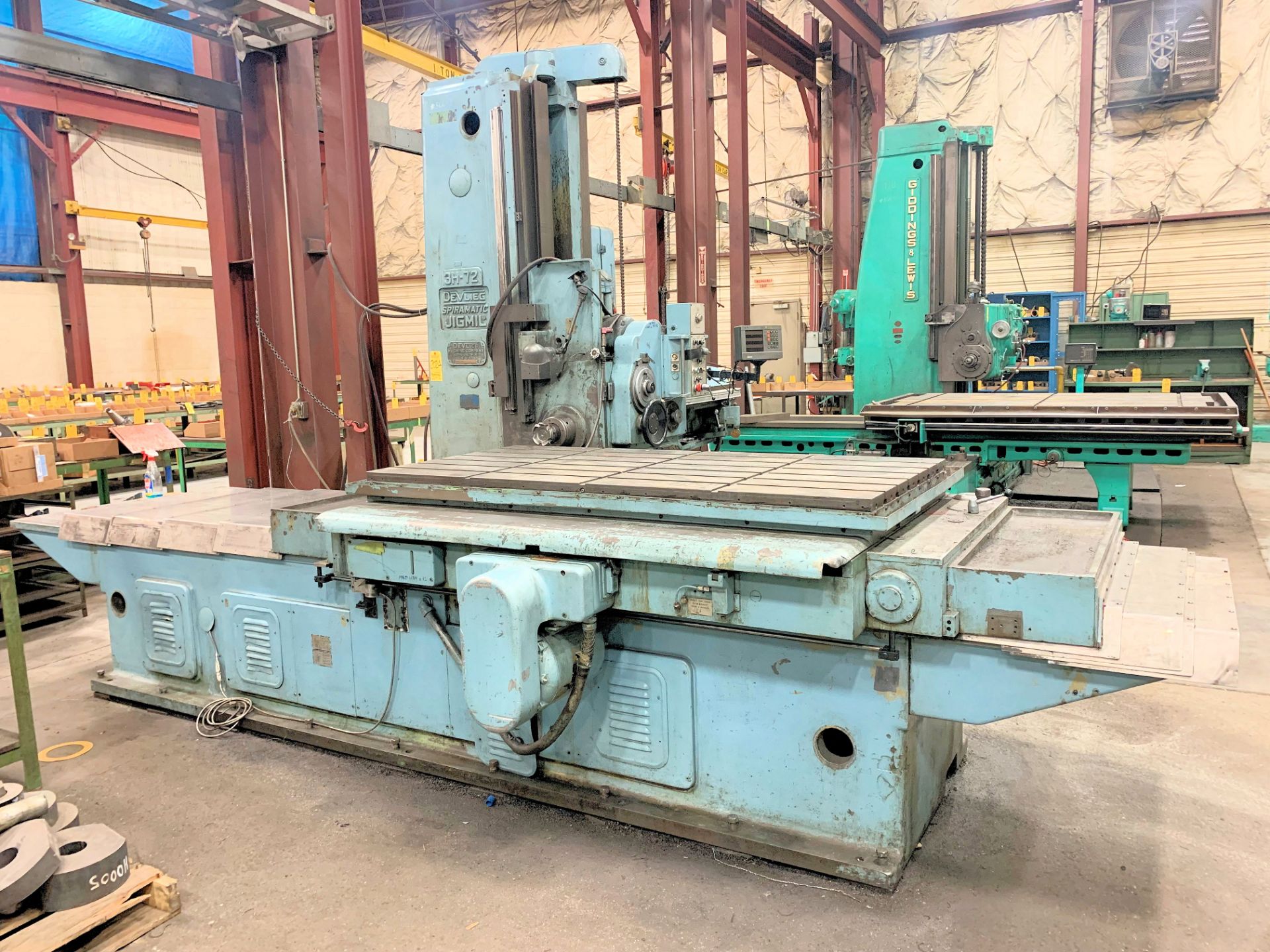 Devlieg Model 3H-72 Horizontal Jig Mill, 3” Spindle,s/n 9003, 40 Taper, 35” X 72” Table, 72” Table - Image 2 of 9