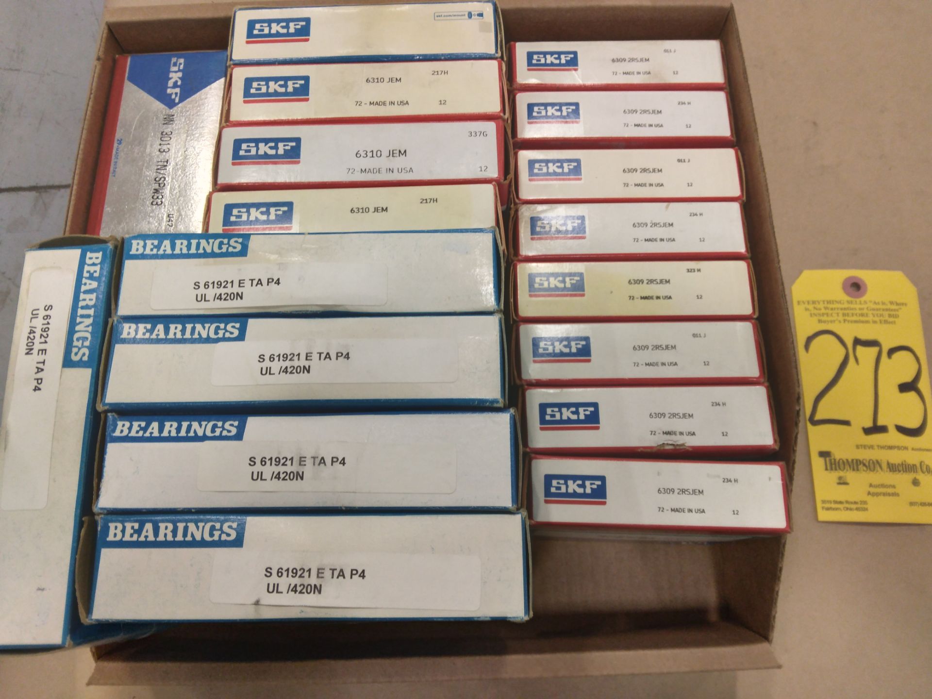 (13) SKF #63092RSJEM and #6310JEM Bearings plus (3) Misc. Bearings