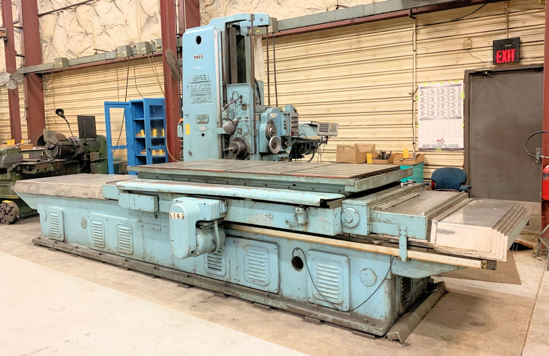 Devlieg Model 4H-96 Horizontal Jig Mill, 4” Spindle, s/n 8434, 40 Taper, Power Drawer Bar, 40” X 96” - Image 2 of 7