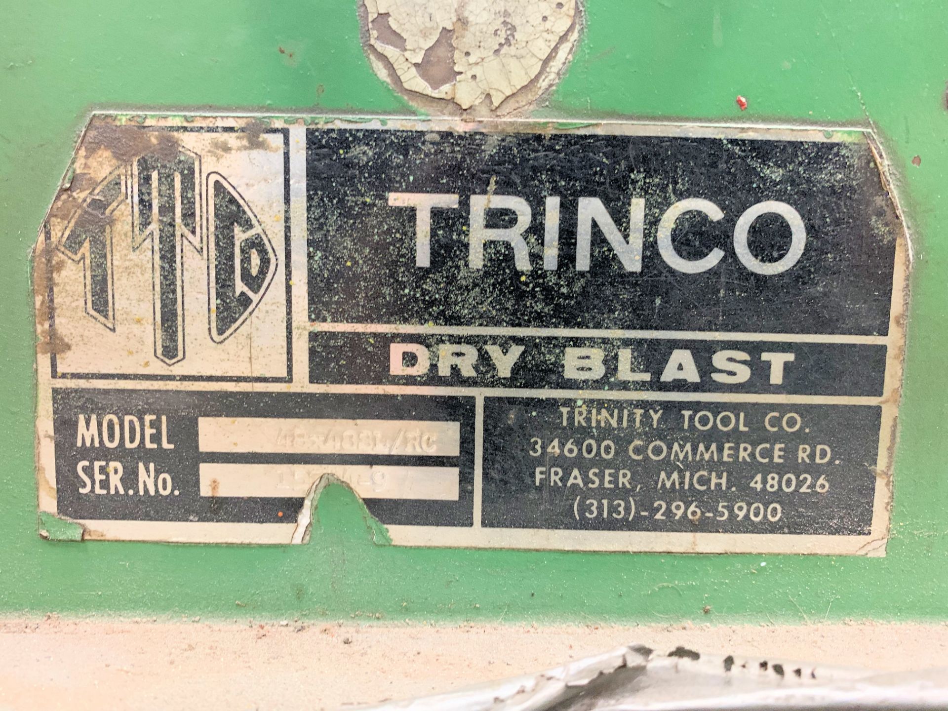 Trinco Model 48-48SL/RC, 2-Hole Dry Shot Blast Cabinet, S/n N/a, 48" x 48", with Collector, Work - Image 2 of 3