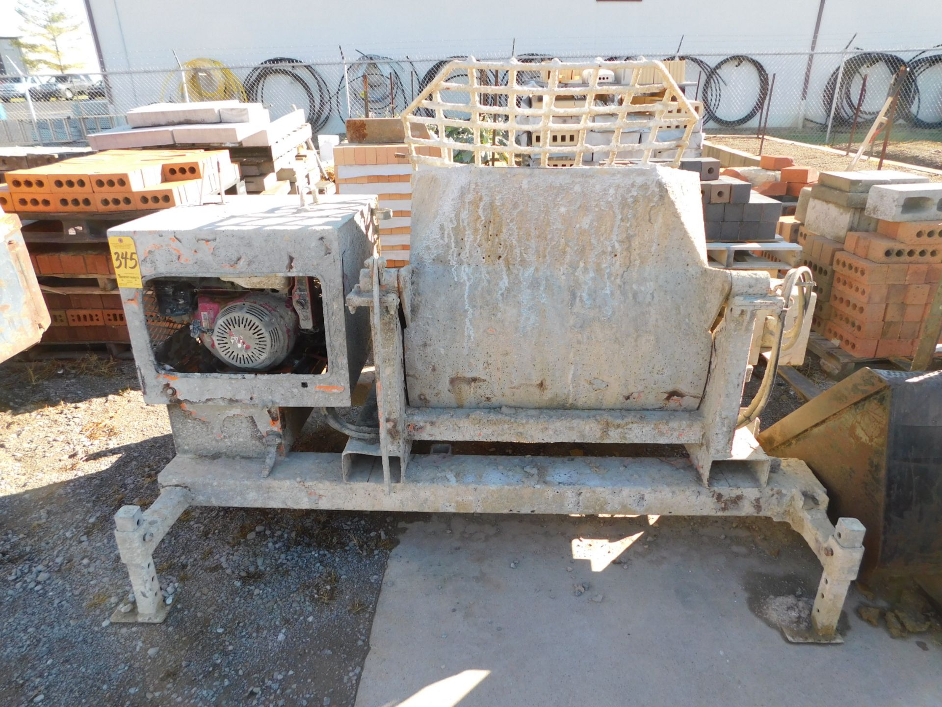 EZG MH-12 Mud Hog Mixer, 12 Cubic Feet, Hydraulic Dump, Honda Gas Engine, Electric Start, s/n