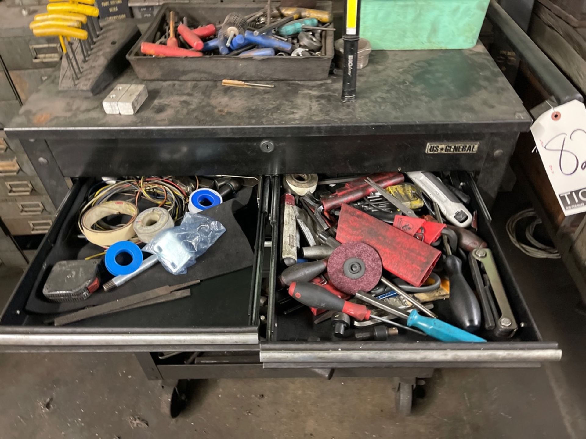 Lot Tool Box, Parts Bins, Cart with Contents - Image 5 of 11