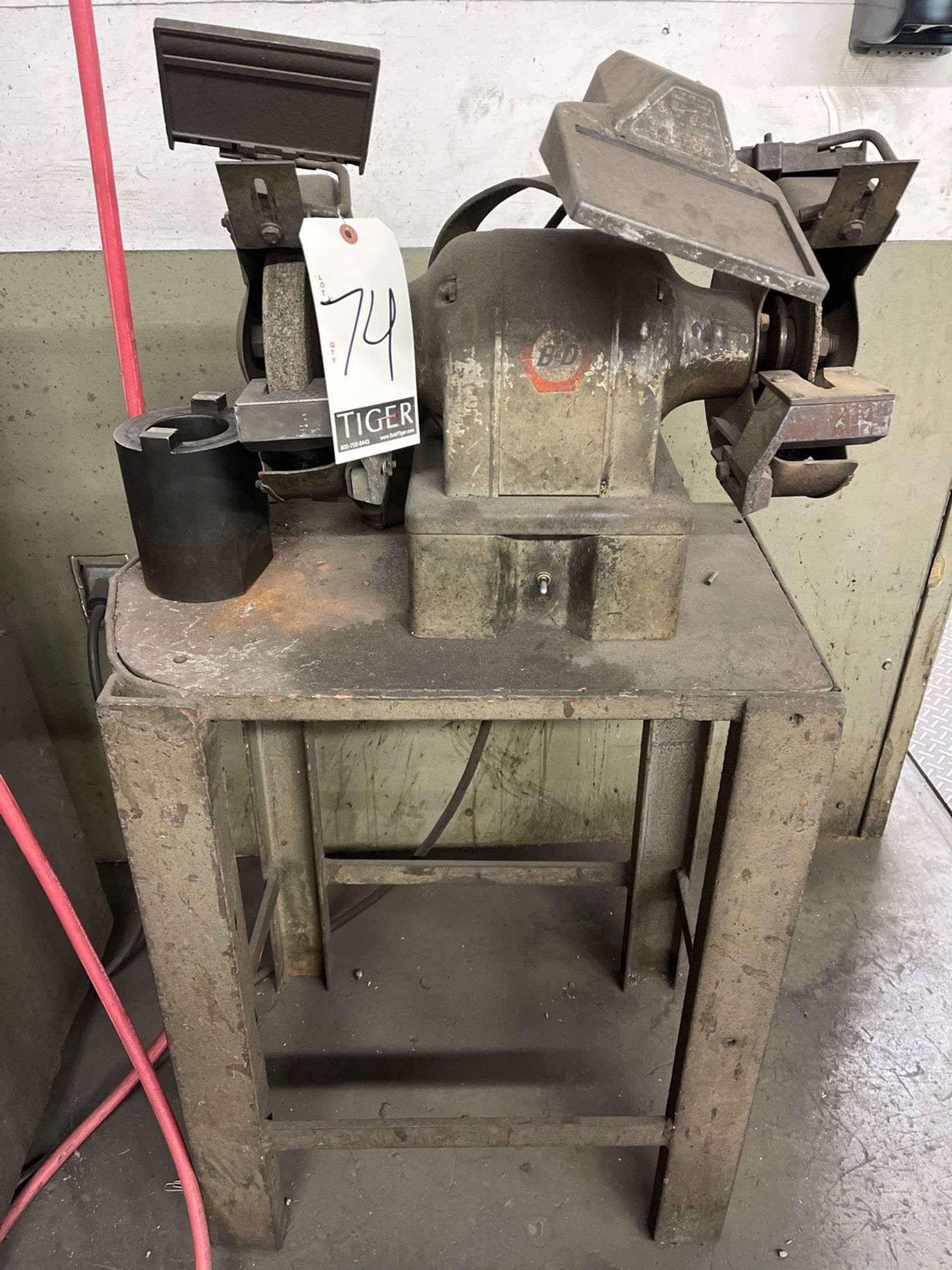 Bench Grinder with Light and Stand
