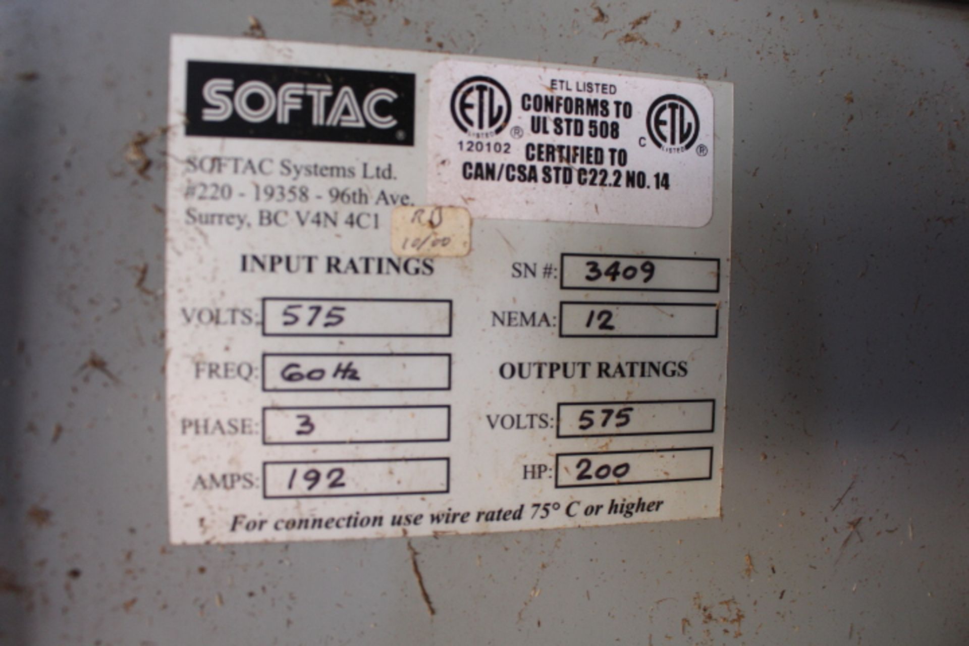 SOFTAC DIGISTART SOFT START, 150HP, 575V - Image 3 of 3