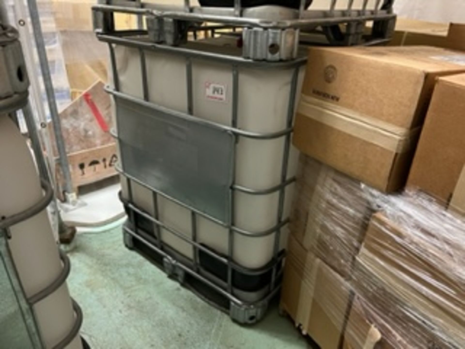 1,000 LITER (264 US GAL) PLASTIC/STAINLESS IBC TOTE TANK