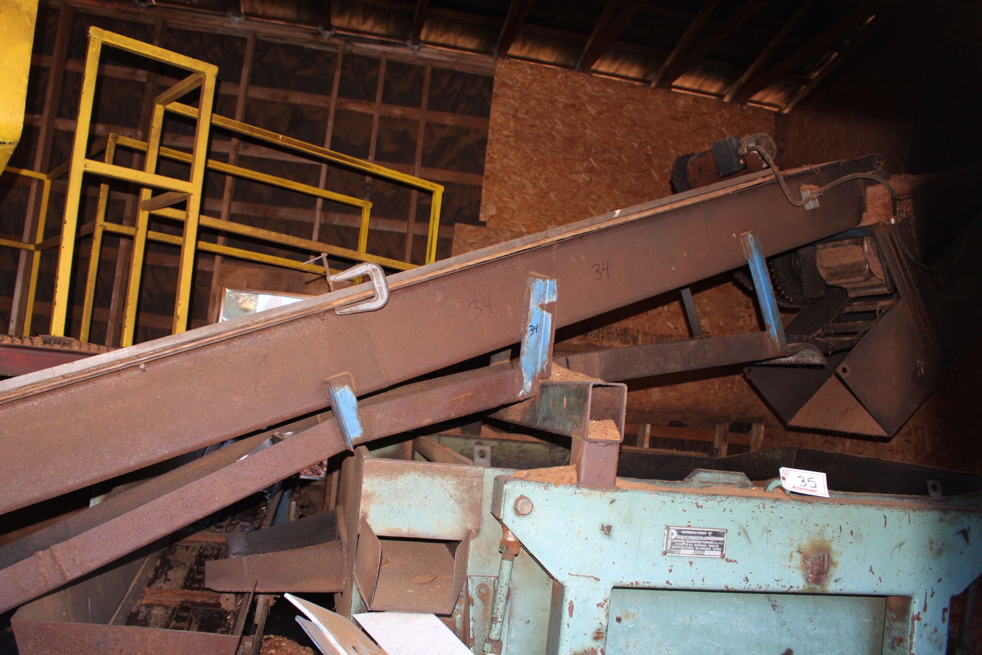 BOX CHAIN CHIP CONVEYOR, 12" X 17'; (CHIPPER TO SCREEN); W/ DRIVE - Image 2 of 2