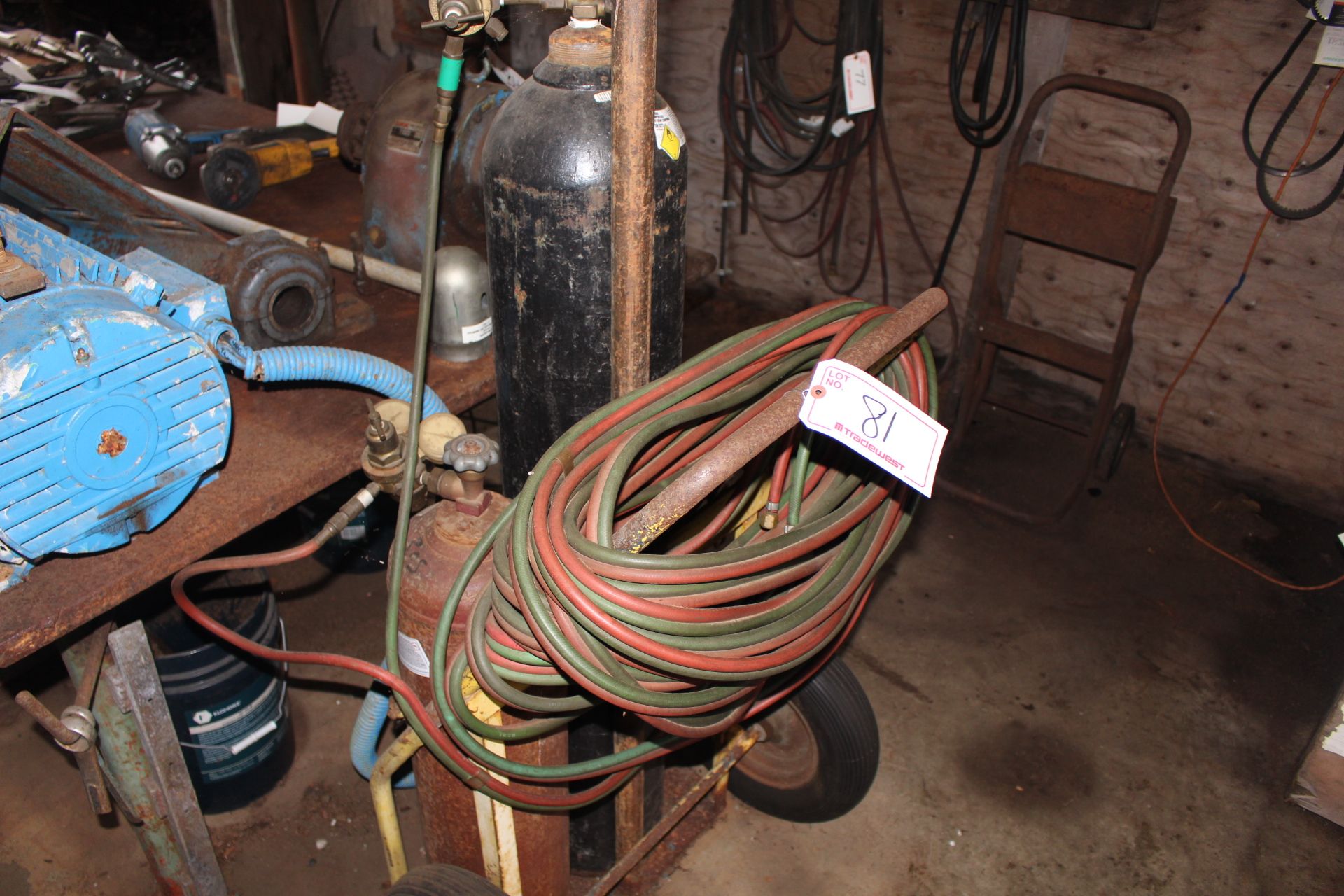 OXY-ACETYLENE SET W/ GAUGES, TORCHES, HOSES & CART (EXCLUDES BOTTLES)