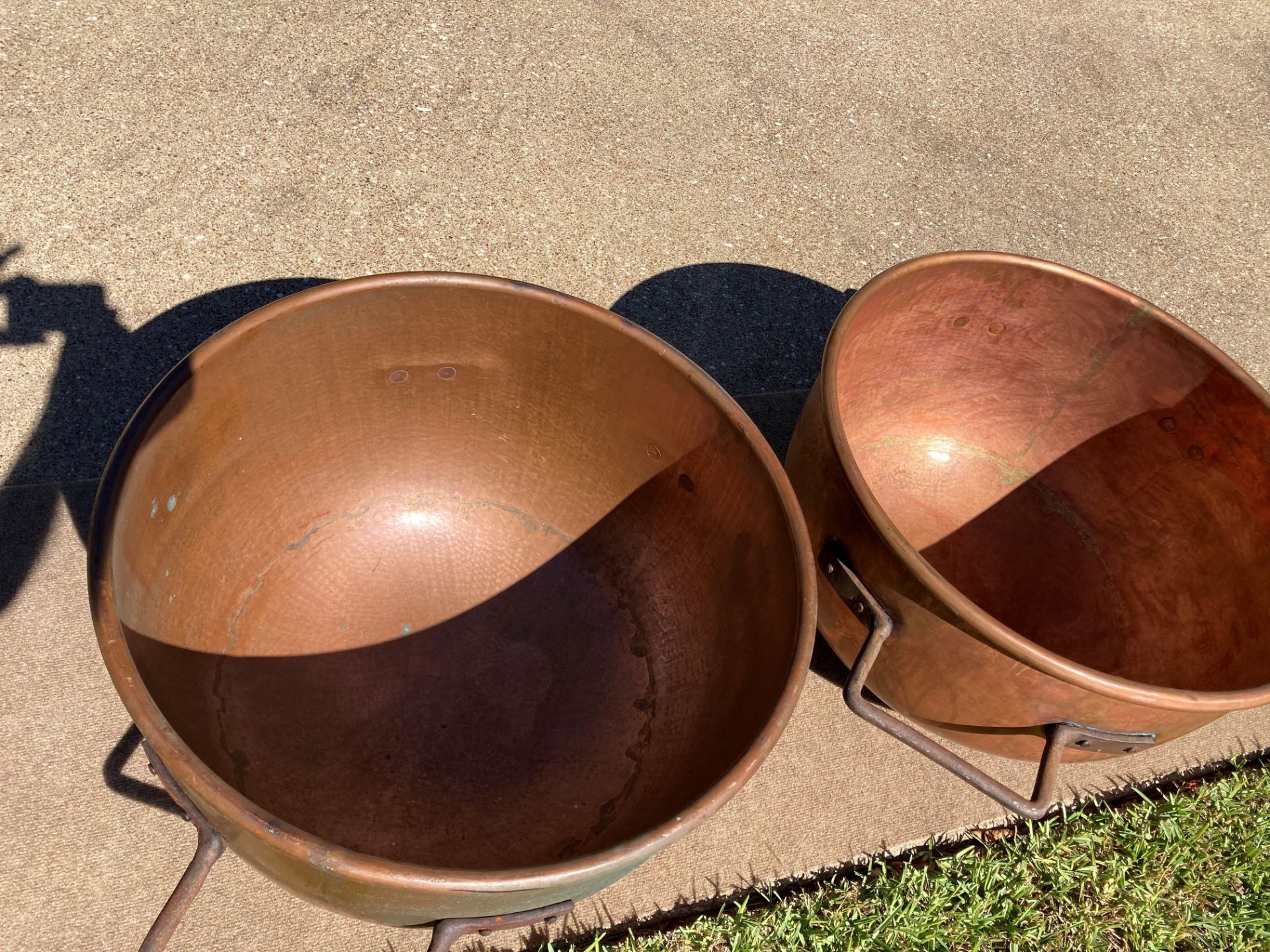 (2) Savage 24" diameter x 16" deep Copper Kettles