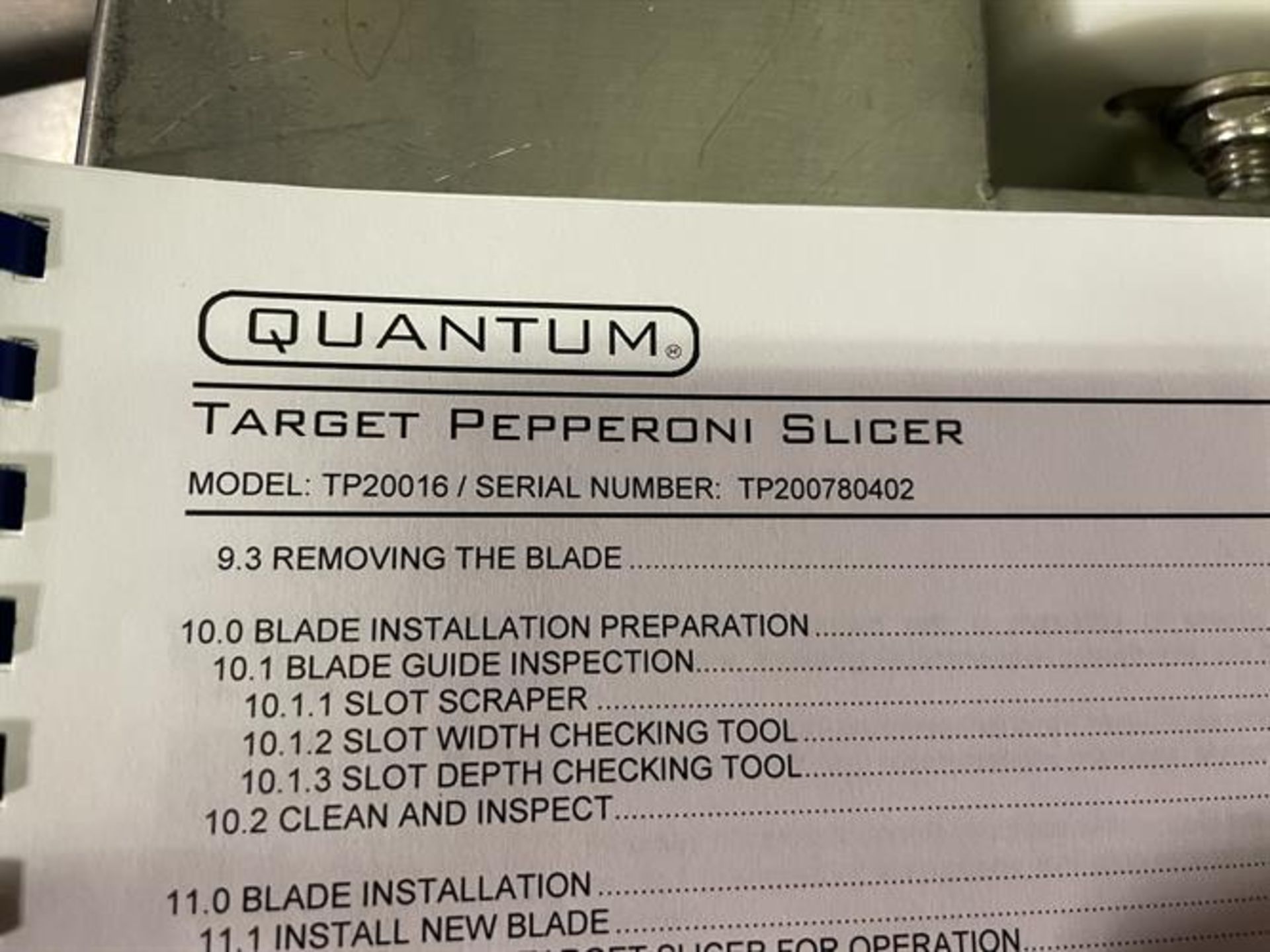 Quantum P2 Target Pepperoni Slicer - Model TP2-0016 - 16" wide x 72" long plastic belt conveyor - ( - Image 2 of 23