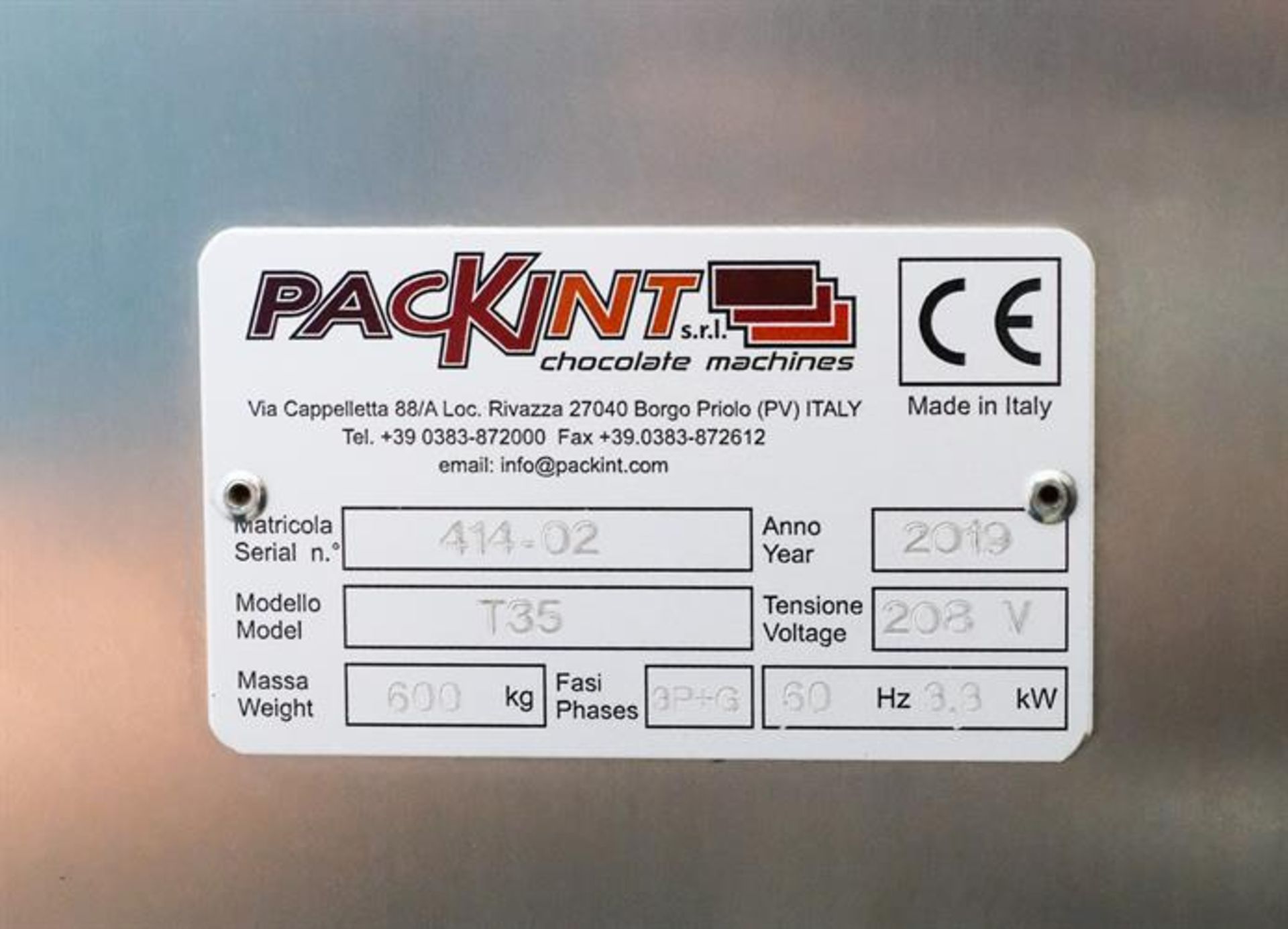 Packint T35 35 kg Batch Cocoa Roaster - Built new in 2019 - Serial number 414-02 - Natural gas fired - Image 2 of 19