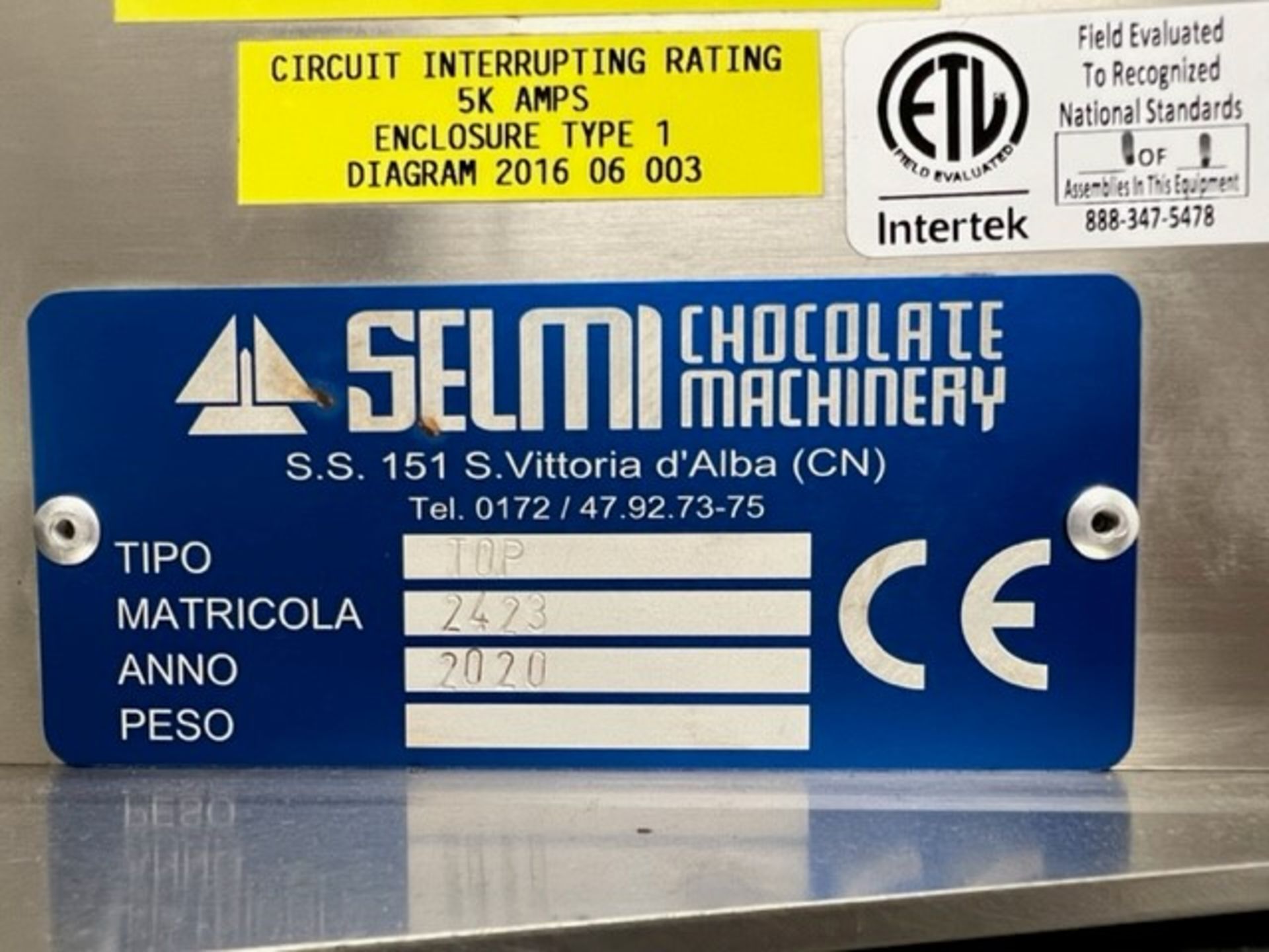 Selmi Model Top Ex Tempering Unit serial number 2423 (Built new in 2020) with 3/60/208v motor - Image 3 of 5