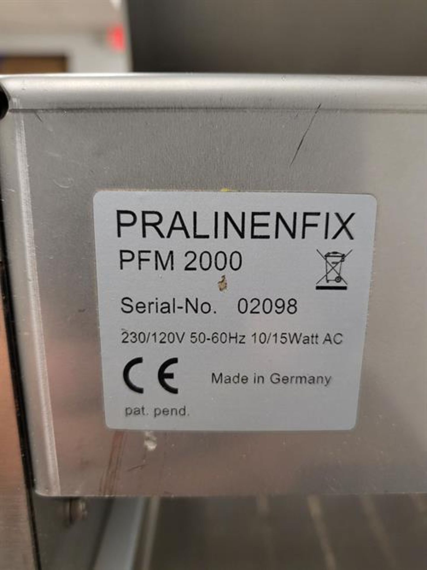 Pralinefix Model PFM 2000 Depositor - Image 5 of 5