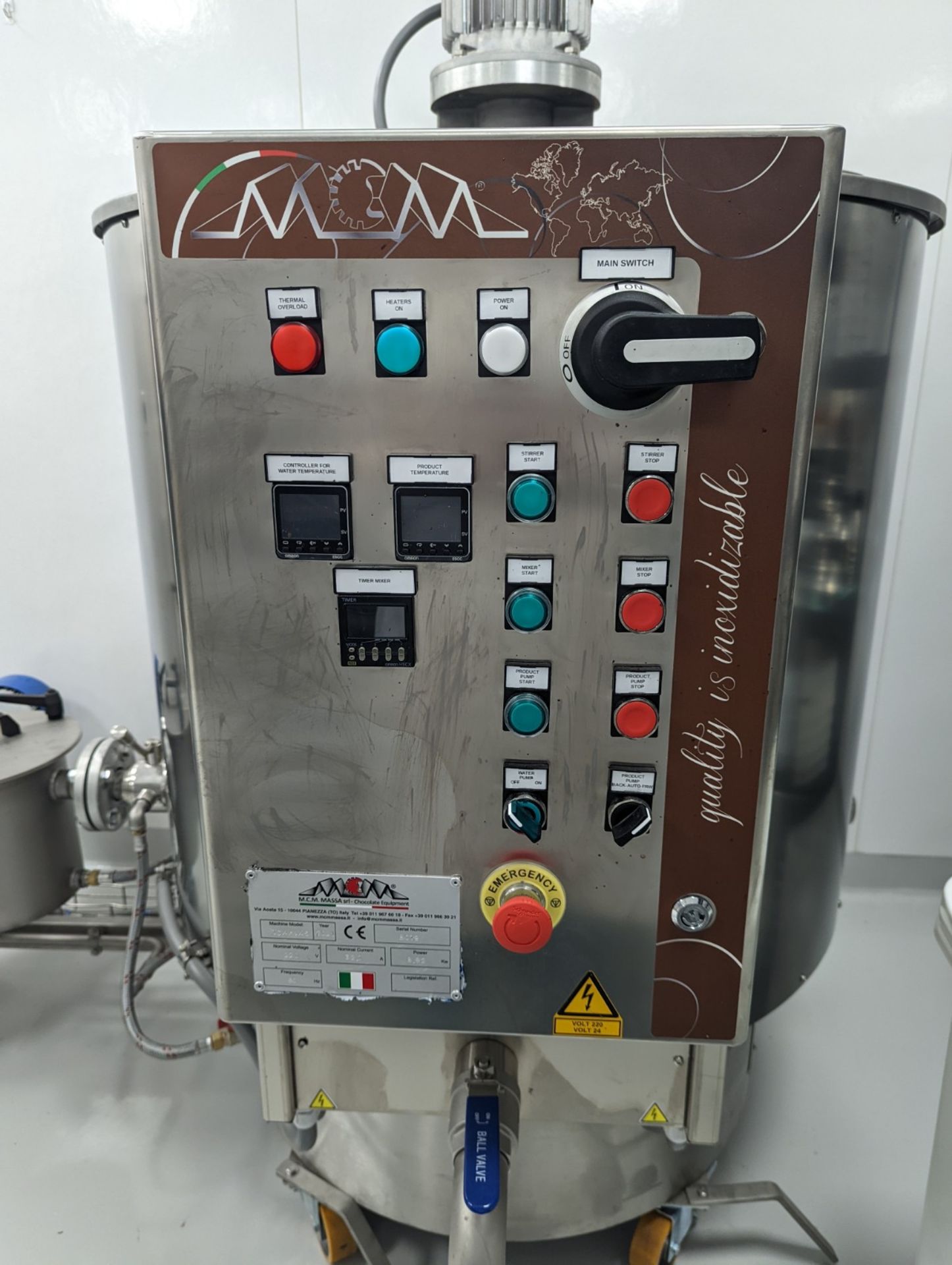 Massa Model TCX5Mix stainless steel 500kg chocolate melter serial number 8077 (Built New in 2021) - Image 3 of 7