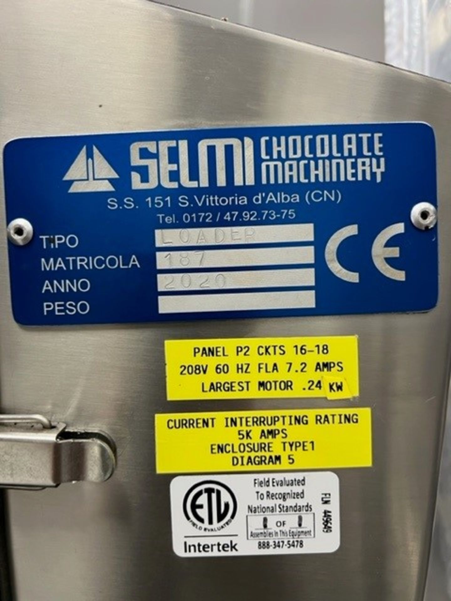 Selmi Model 175 Mold Loader serial 187 (Built new in 2020) with 3/60/208v motor LOCATION CALIFORNIA - Image 3 of 4