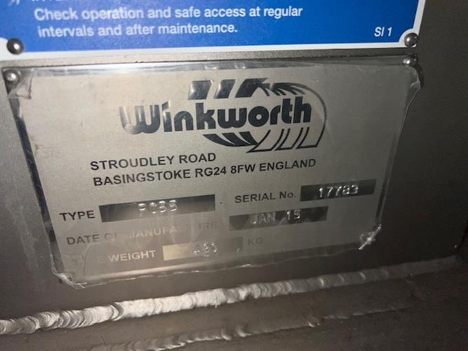 Winkworth 55" Diameter Stainless Steel Coating Pan with Ribs - Built new in 2015 - Serial number - Image 2 of 11