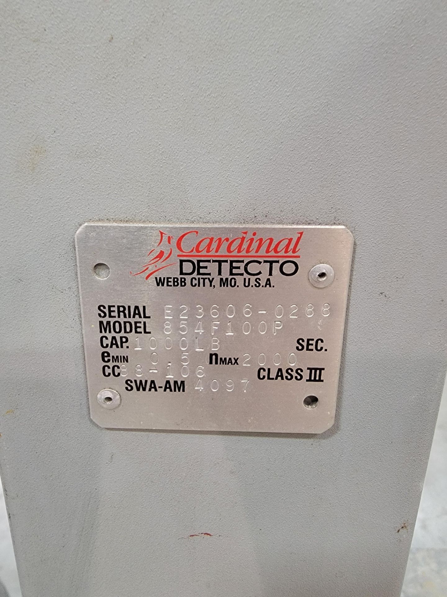 DETECTO 854A00P INDUSTRIAL PORTABLE SCALE 1000LBS - Image 2 of 2