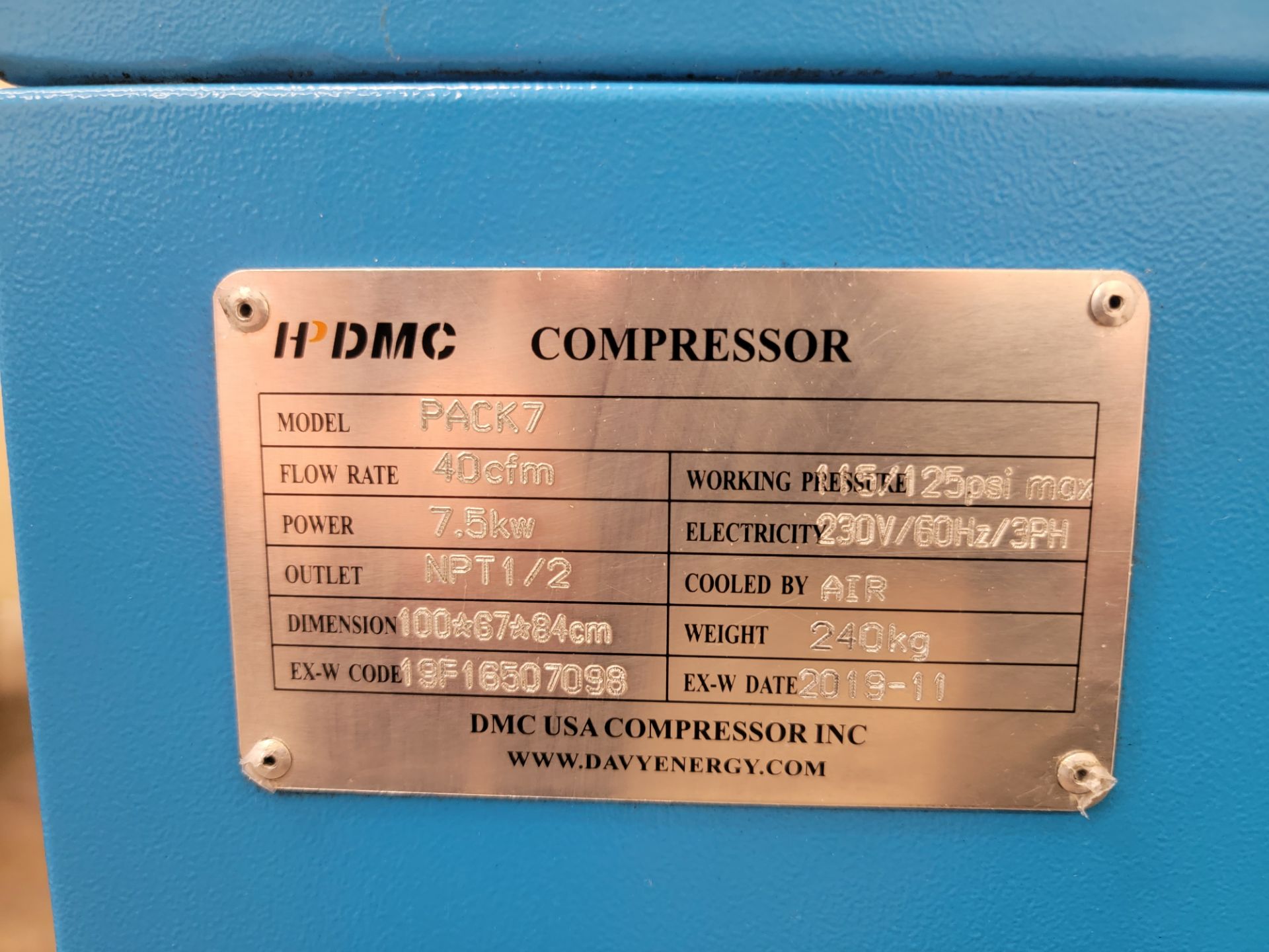 HPDMC ROTATORY SCREW PACK 7 AIR COMPRESSOR - Image 5 of 5