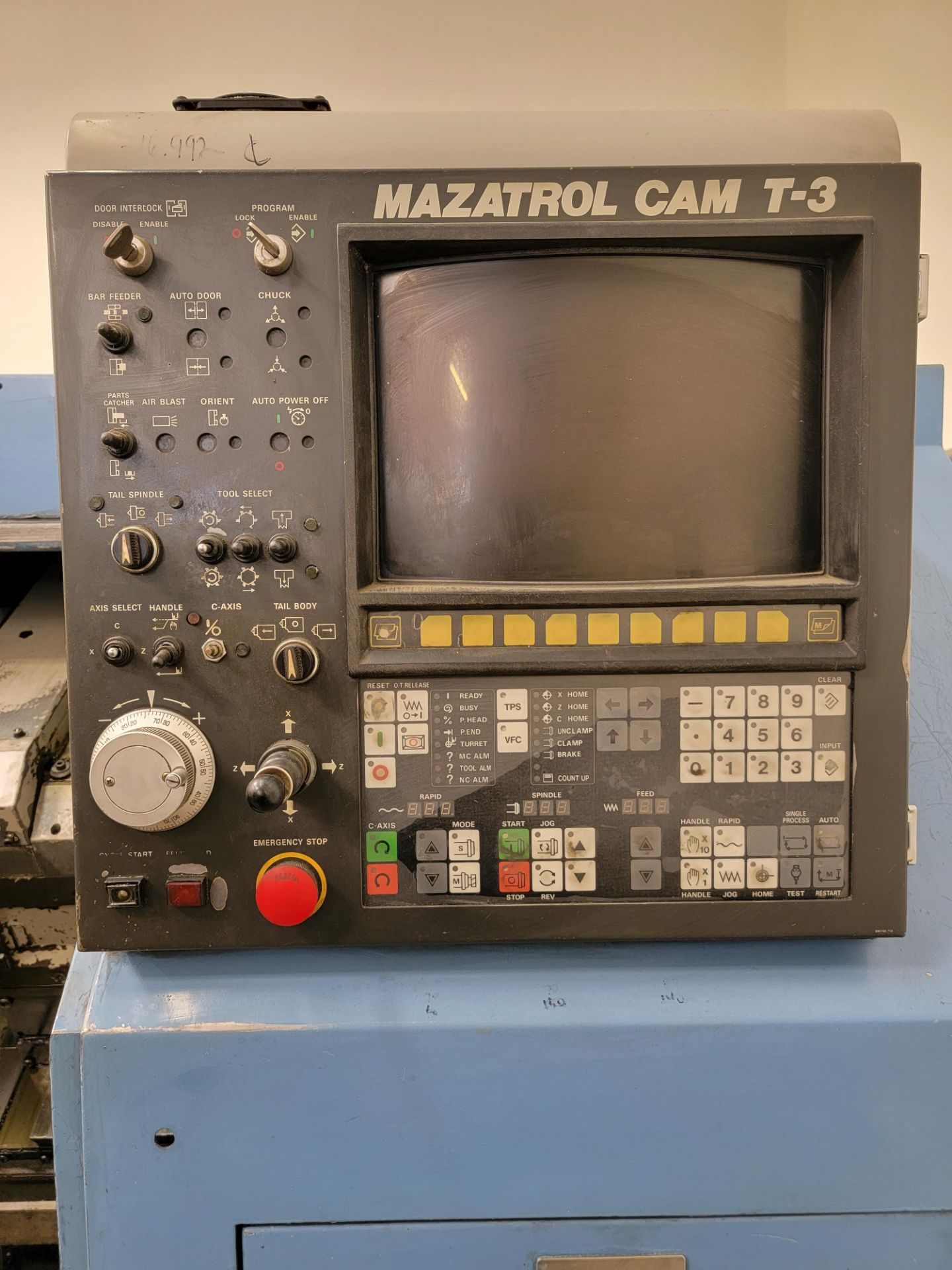 MAZAK QUICK TURN 10N ATC CNC HORIZONTAL LATHE W/ MAZATROL CAM T-3 CONTROLS - Image 8 of 10