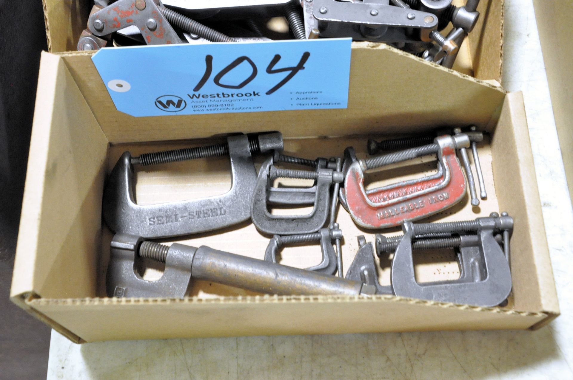 Lot-Various Small C-Clamps in (1) Box