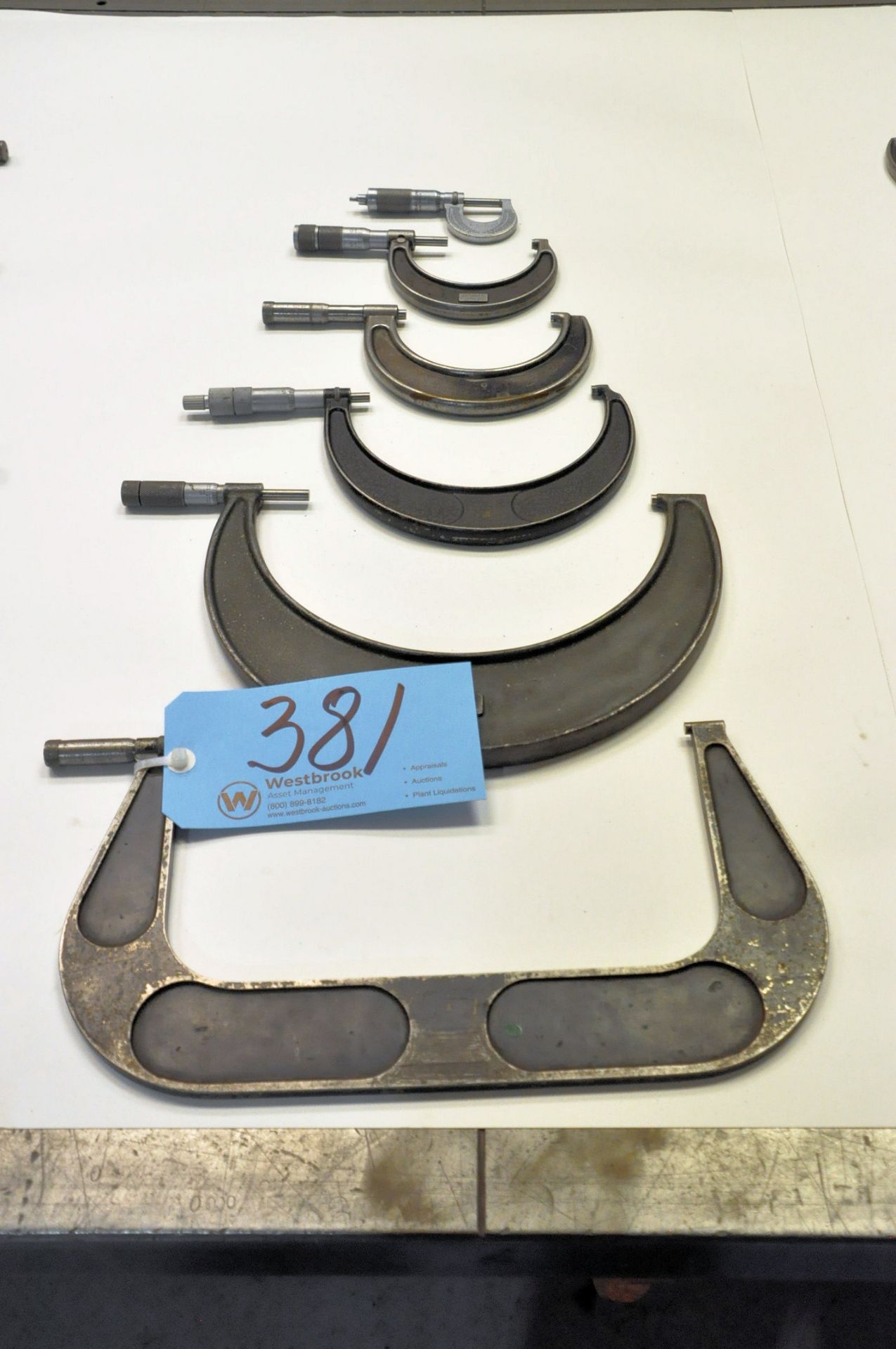 Lot-Six Piece Outside Micrometers in (1) Row