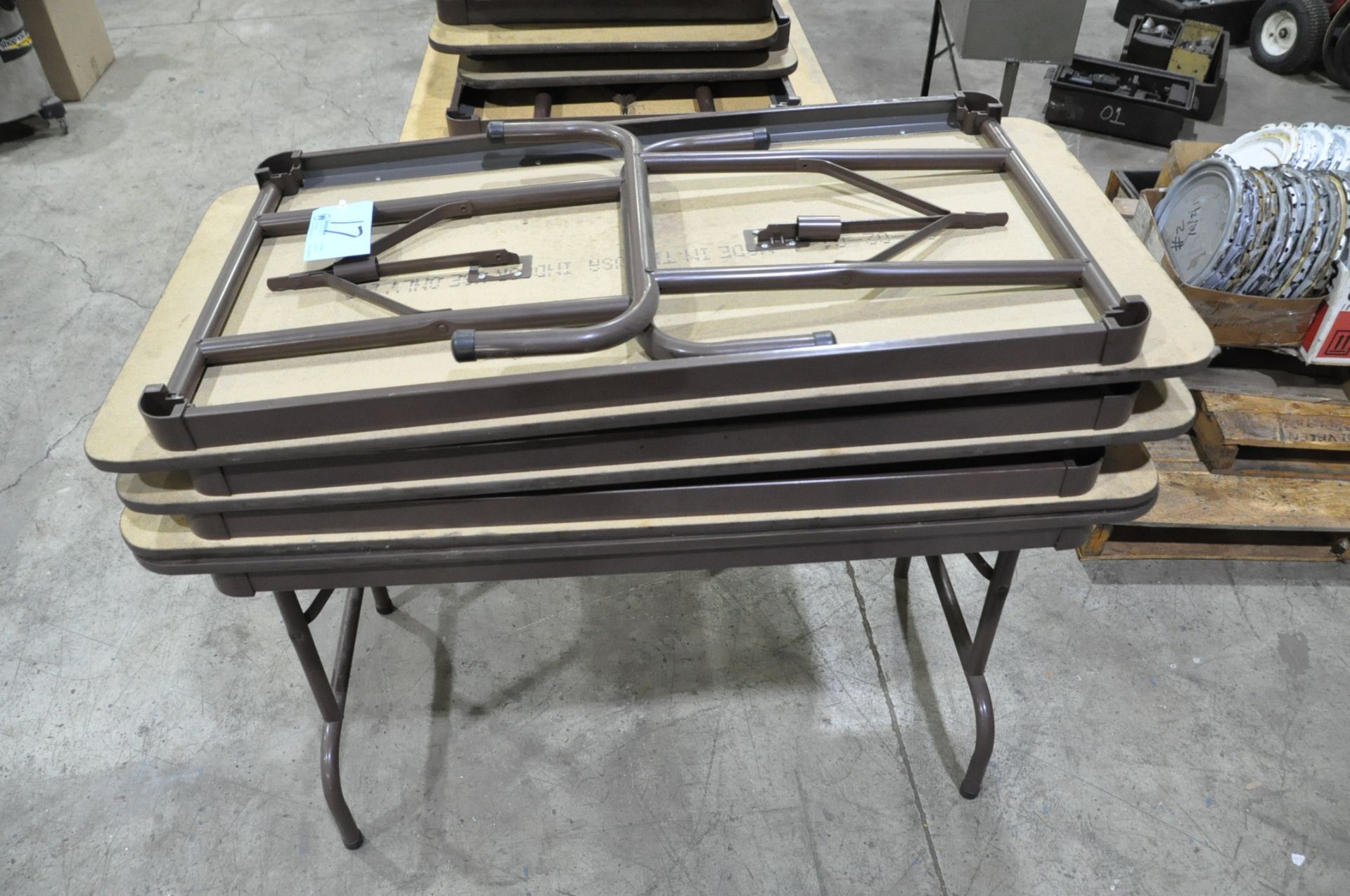 Lot-(4) Folding Tables in (1) Stack