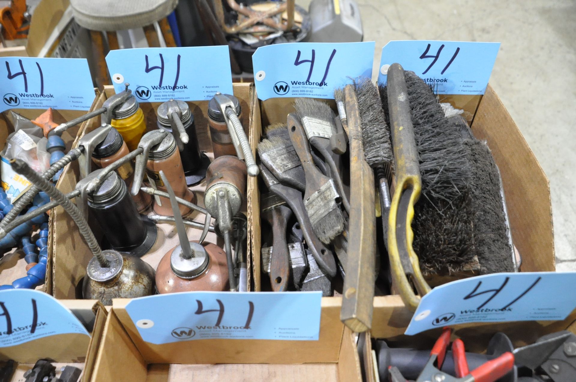 Lot-Squeegees, Brushes, Oil Squirt Cans, Machine Handles, Electric Connectors, Smoke Detector, Etc. - Image 3 of 6