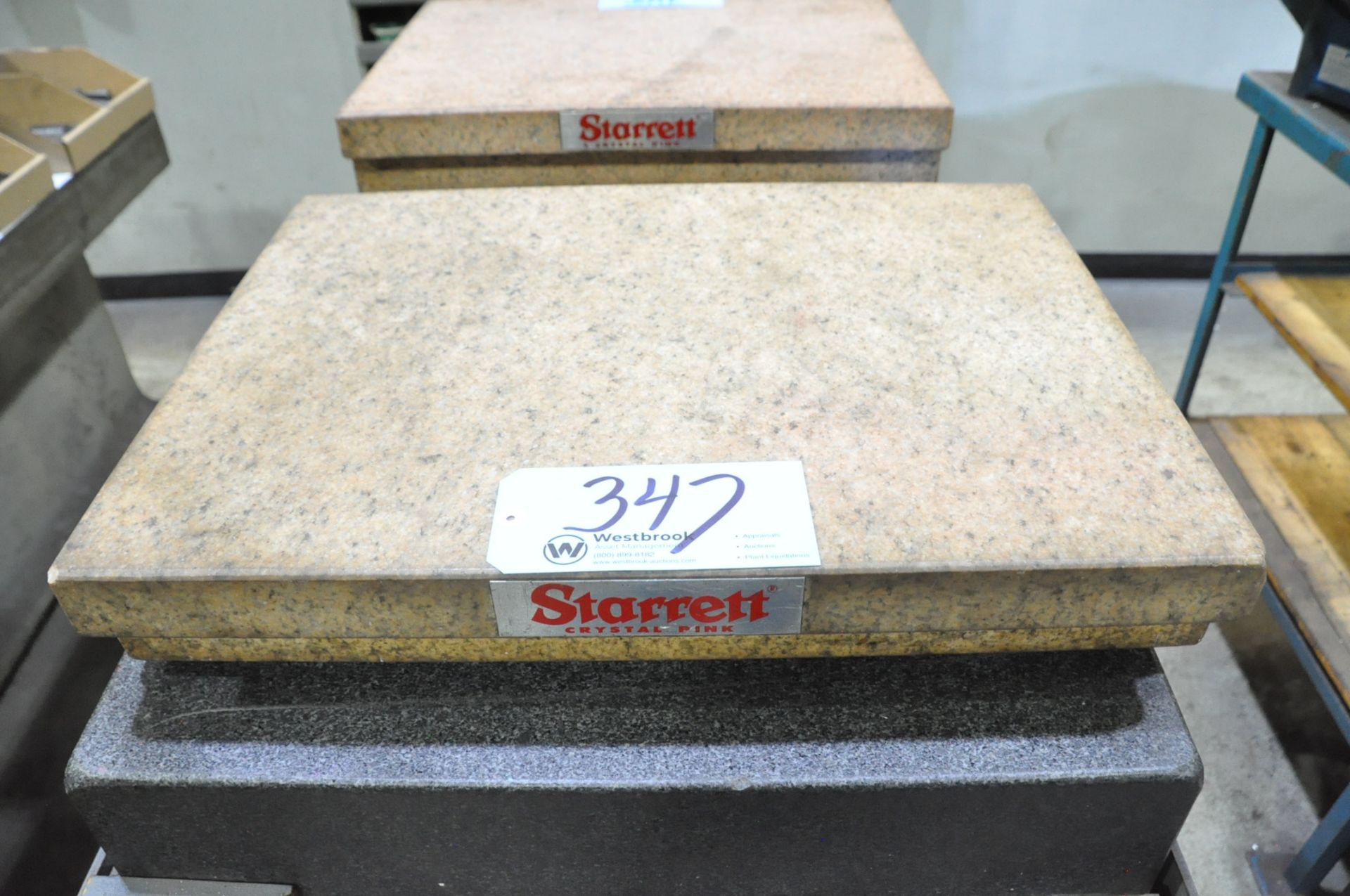 Starrett 18" x 24" x 3 3/4" 2-Ledge Pink Granite Surface Plate