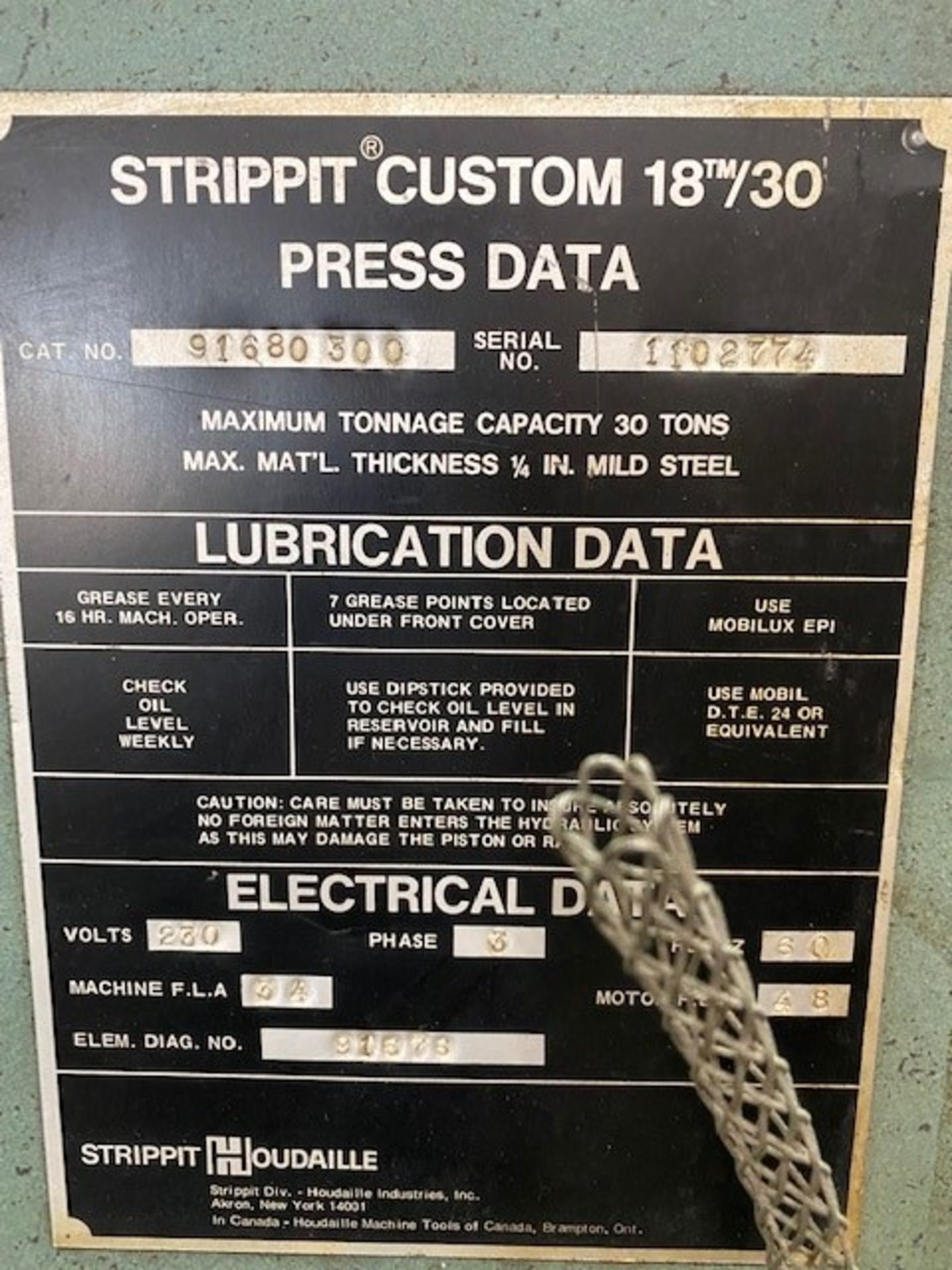 Strippit Custom 18/30 Model 91680 300, Punch Press Machine - Image 5 of 5