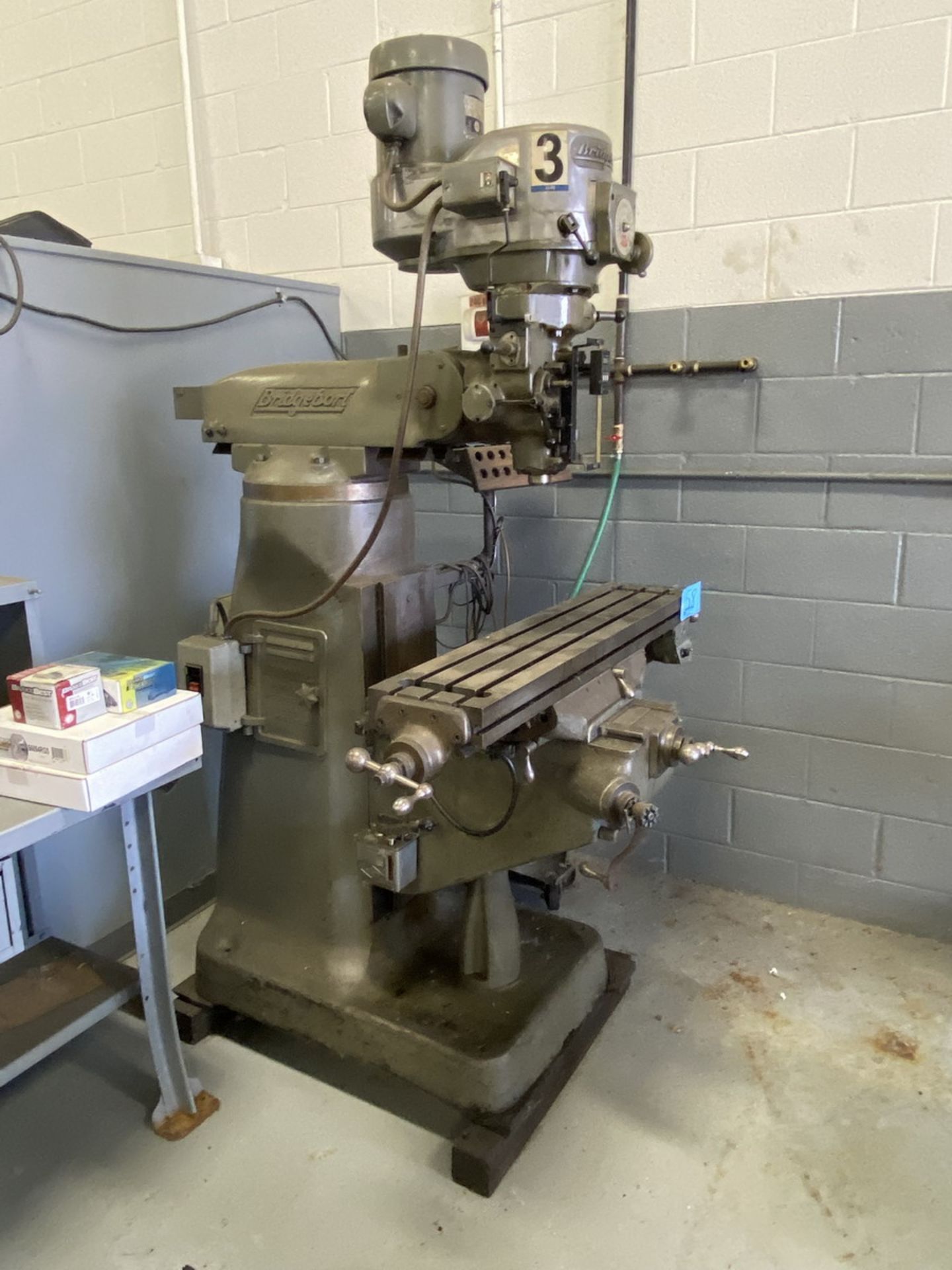 Bridgeport Vertical Milling Machine 9'' W x 42'' L T-Slotted Table - Image 2 of 11