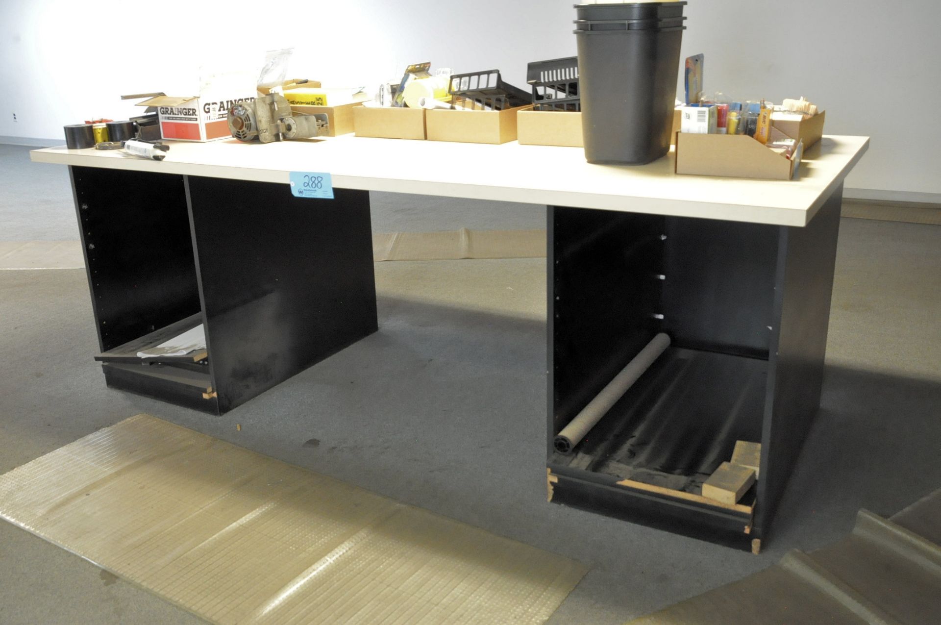 Lot-(2) Large Wood Tables with Office Supplies (HP LaserJet Laser Printer Not Included) (Upstairs) - Image 2 of 2