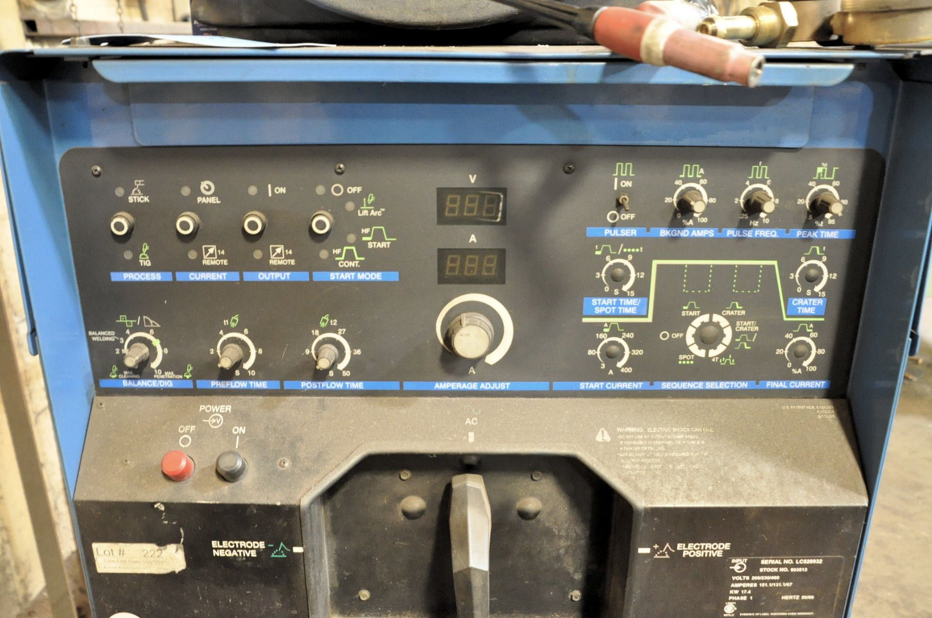 MILLER SYNCROWAVE 351 LX 350-AMP CC-AC/DC Welding Power Source, Etc. - Image 2 of 6