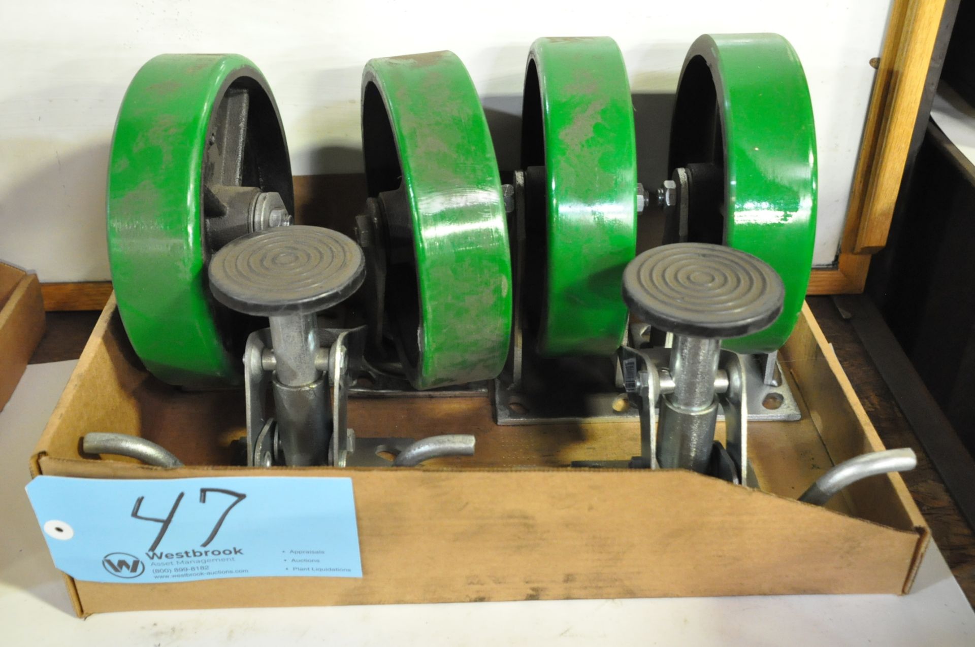 Lot-(4) 8" Caster Wheels with (2) Stops in (1) Box