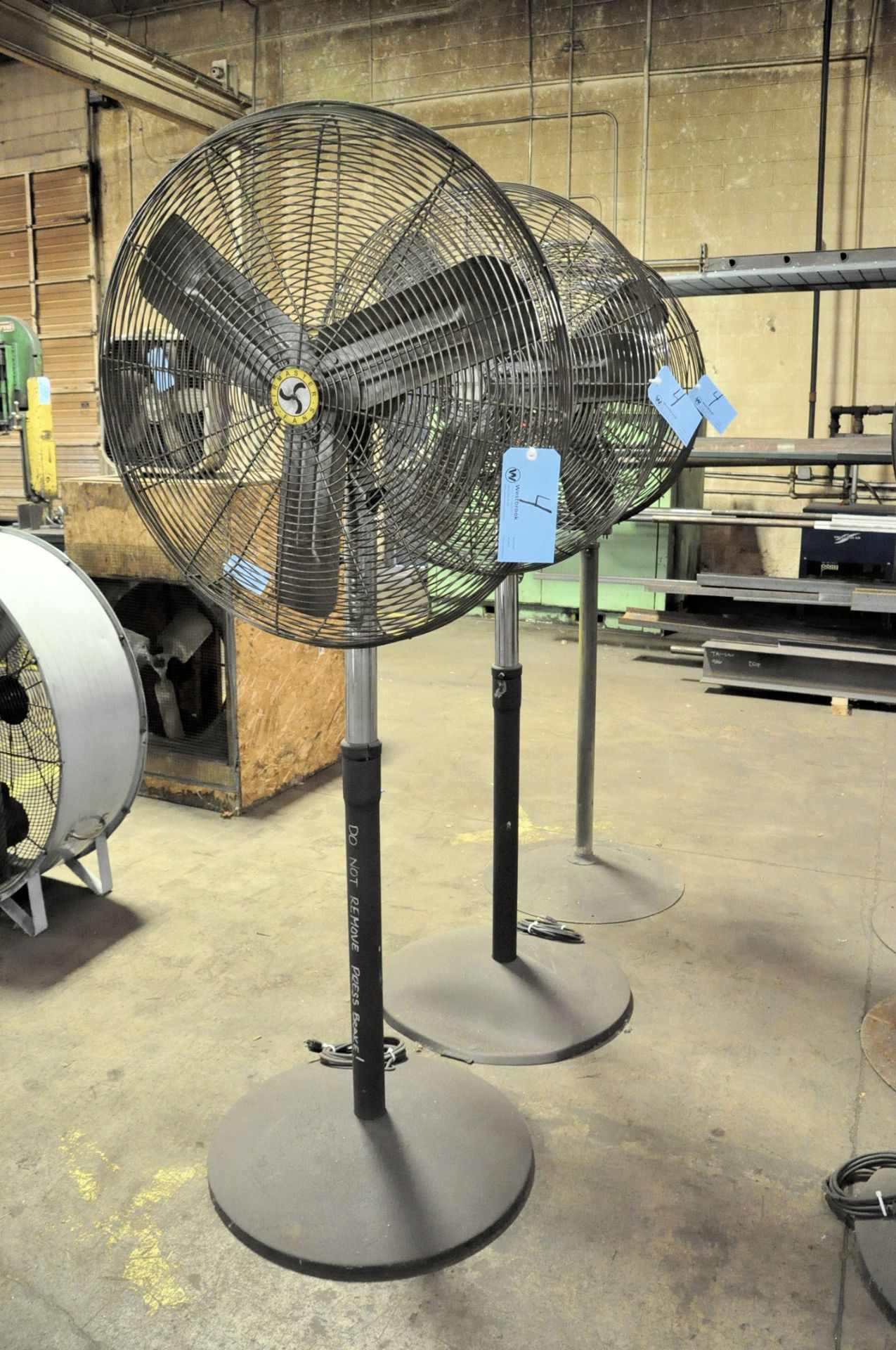 Lot-(2) AIRMASTER 30" Pedestal Shop Fans with (1) PATTON 30" Pedestal Shop Fan