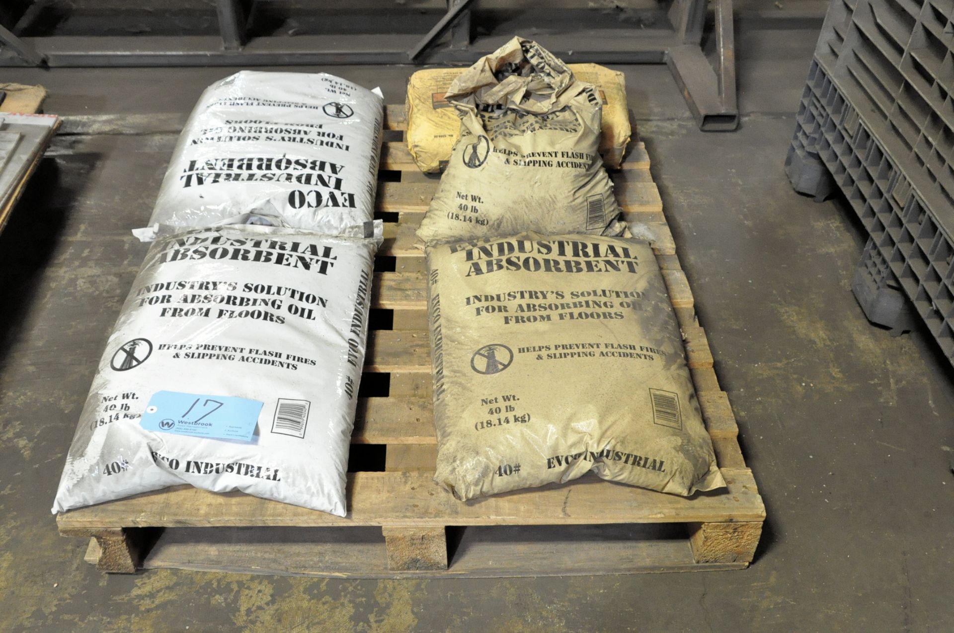 Lot-(3) Bags of Oil Absorbent and (1) Bag of Cement Mix on (1) Pallet