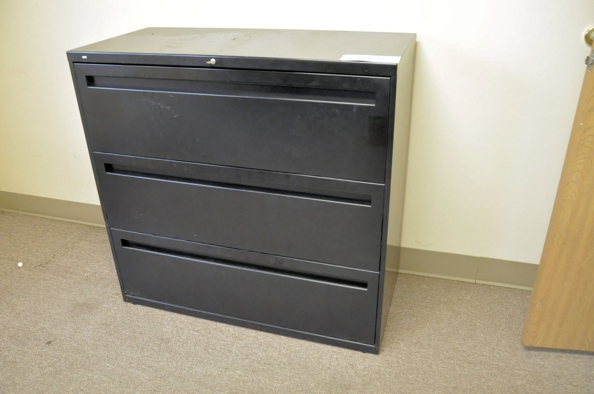 Lot-2-Piece L-Shaped Desk with Stand, 3-Drawer Lateral File Cabinet, Etc. - Image 3 of 4