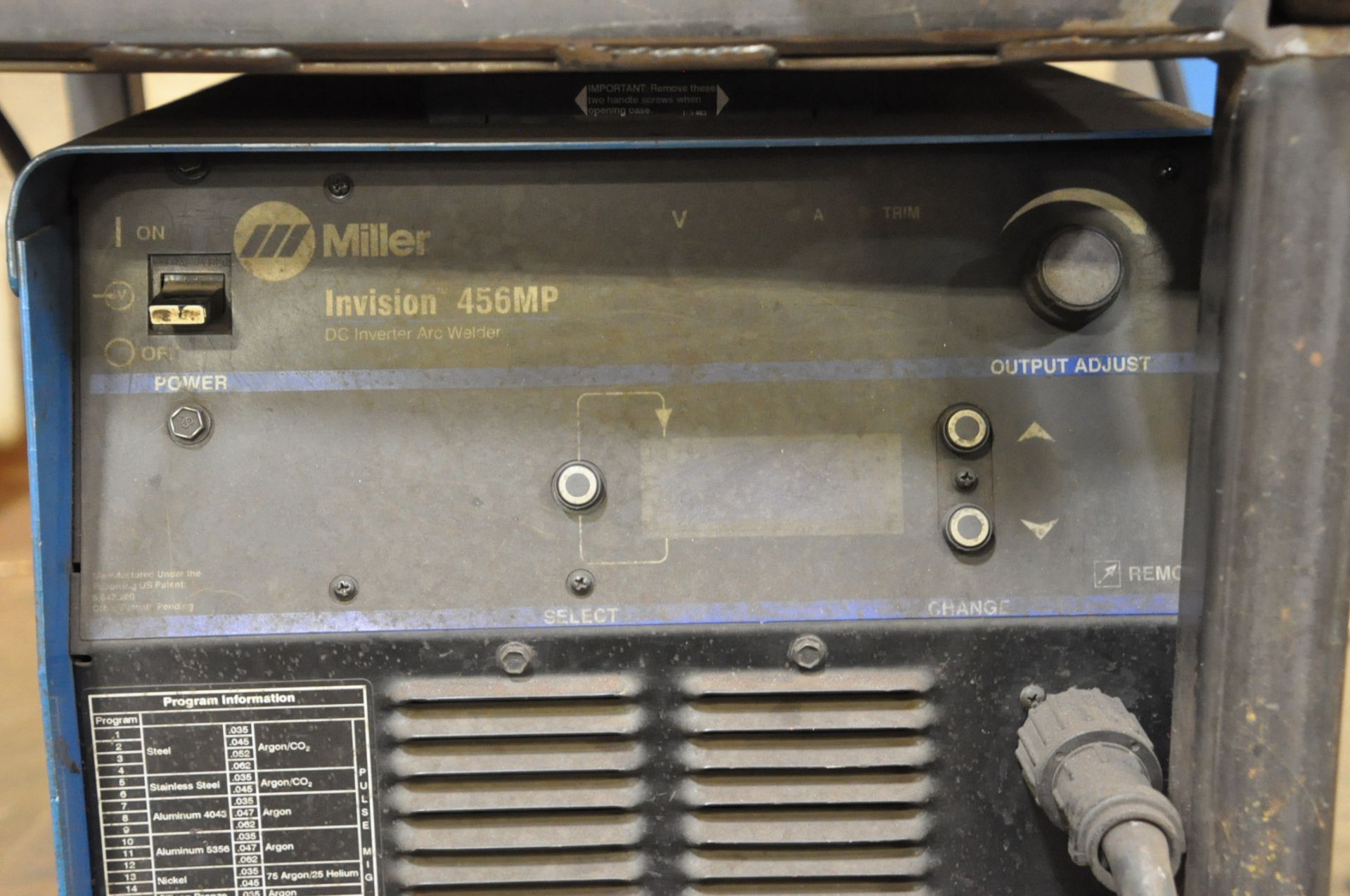 MILLER INVISION 456MP 450-AMP DC Inverter Arc Welder with MILLER 70 SERIES Wire Feeder - Image 2 of 4