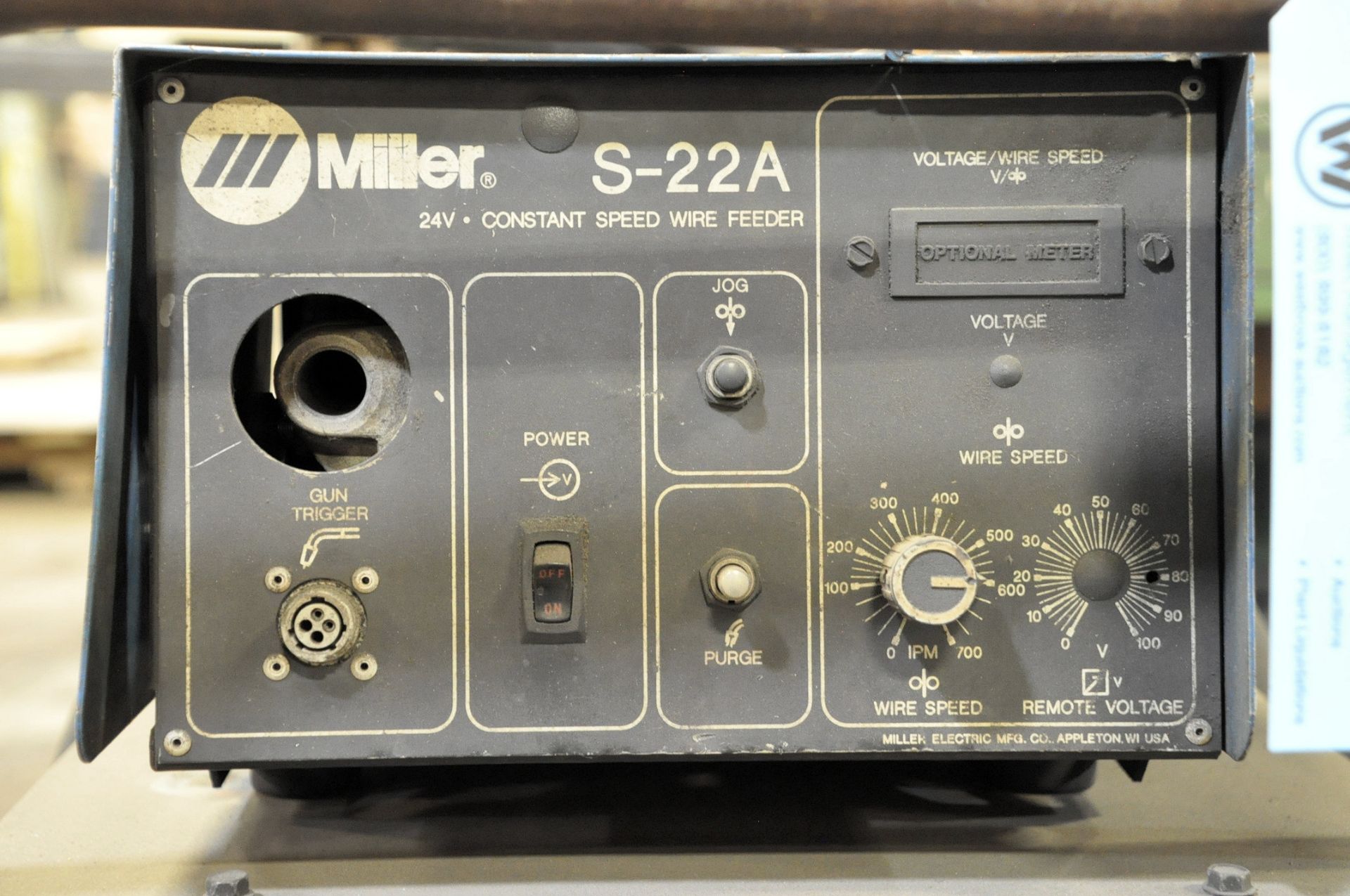 MILLER CP-300 300-AMP CV-DC Arc Welding Power Source with MILLER S-22A 24V Wire Feeder - Image 3 of 4