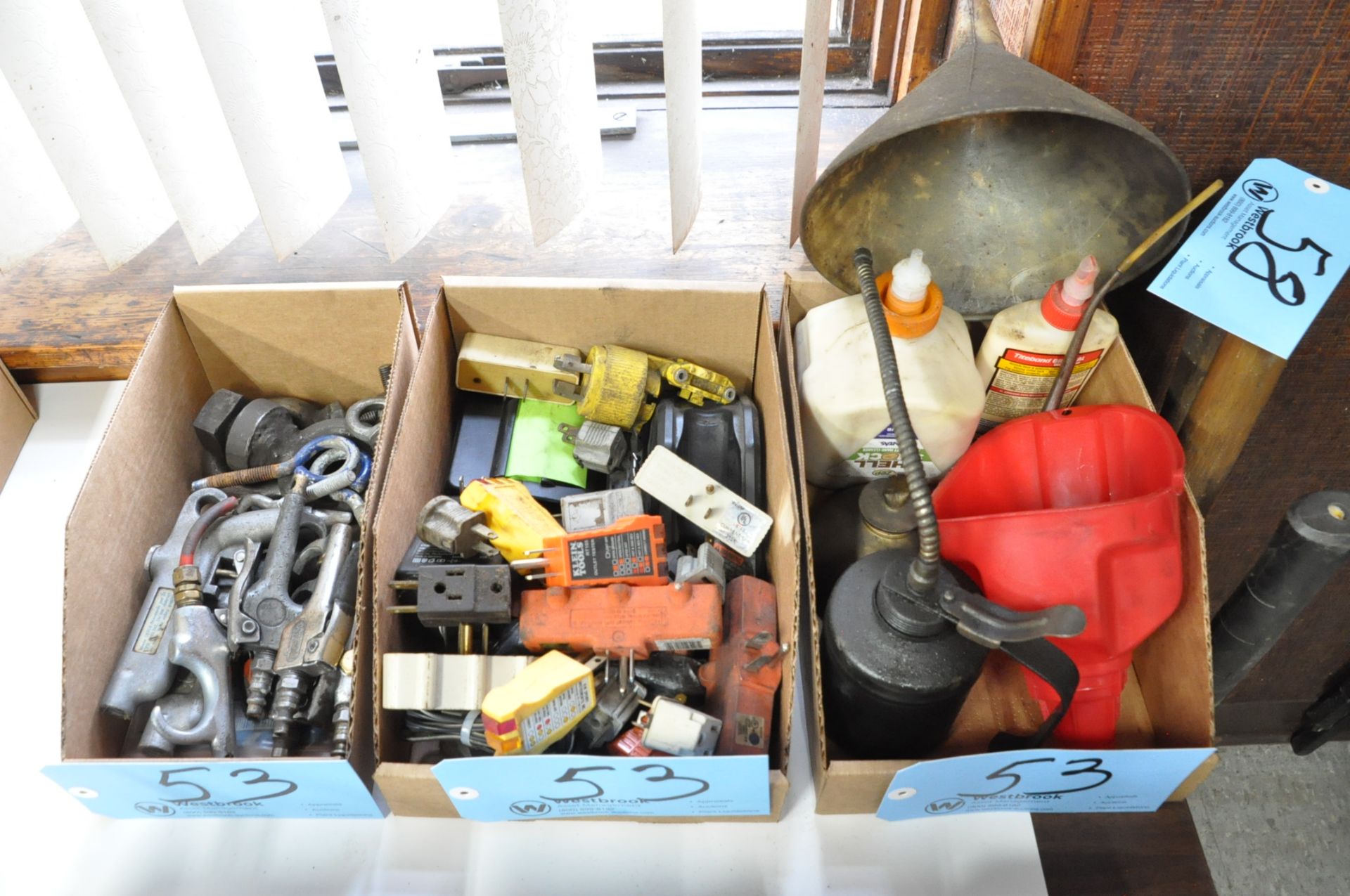 Lot-Blow Off Tools, Plugs, Torch Sparkers, Power Tool Handles, Bungees, Etc. (6) Boxes - Image 2 of 3