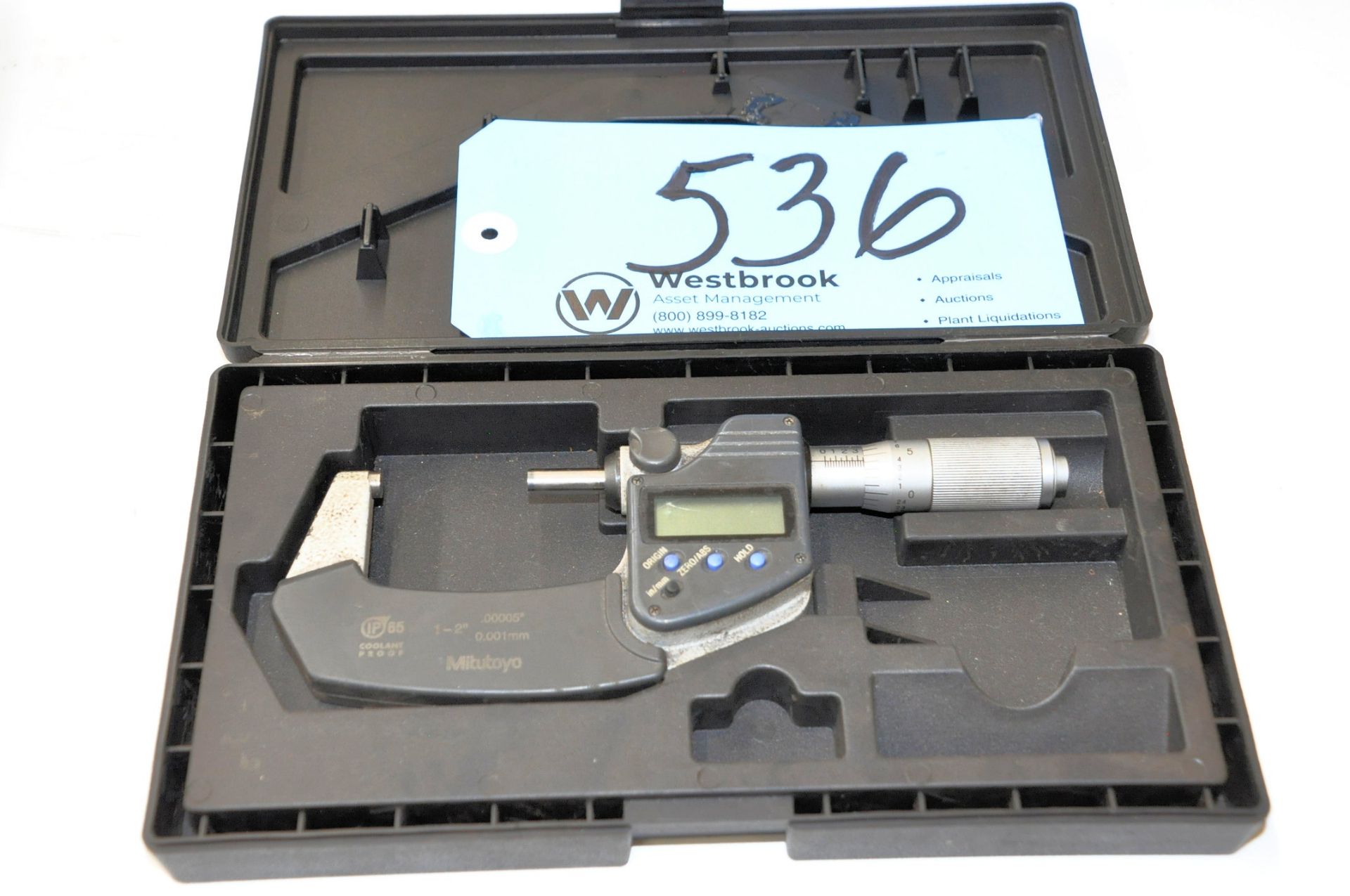 Mitutoyo No. 293-345, 1-2" Digital Outside Micrometer with Case