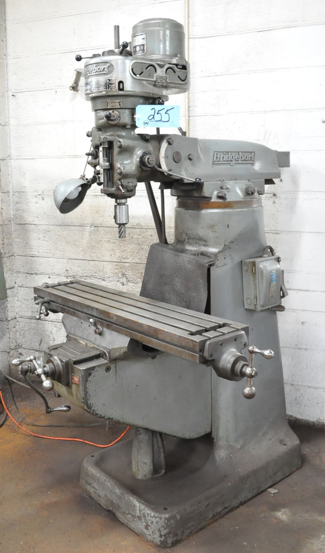 Bridgeport 1-HP Variable Speed Vertical Milling Machine, 9" x 42" Table, Work Light