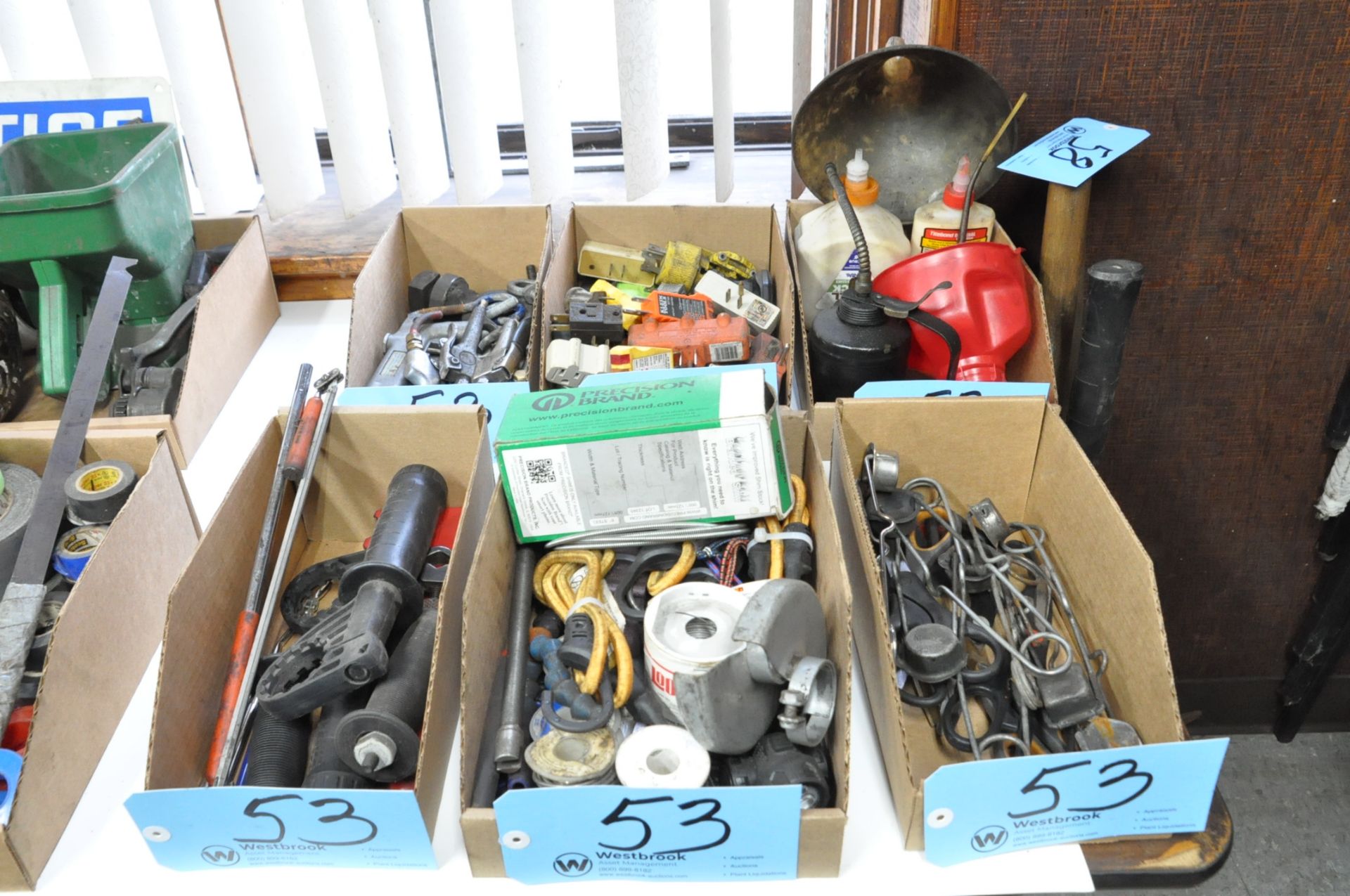 Lot-Blow Off Tools, Plugs, Torch Sparkers, Power Tool Handles, Bungees, Etc. (6) Boxes