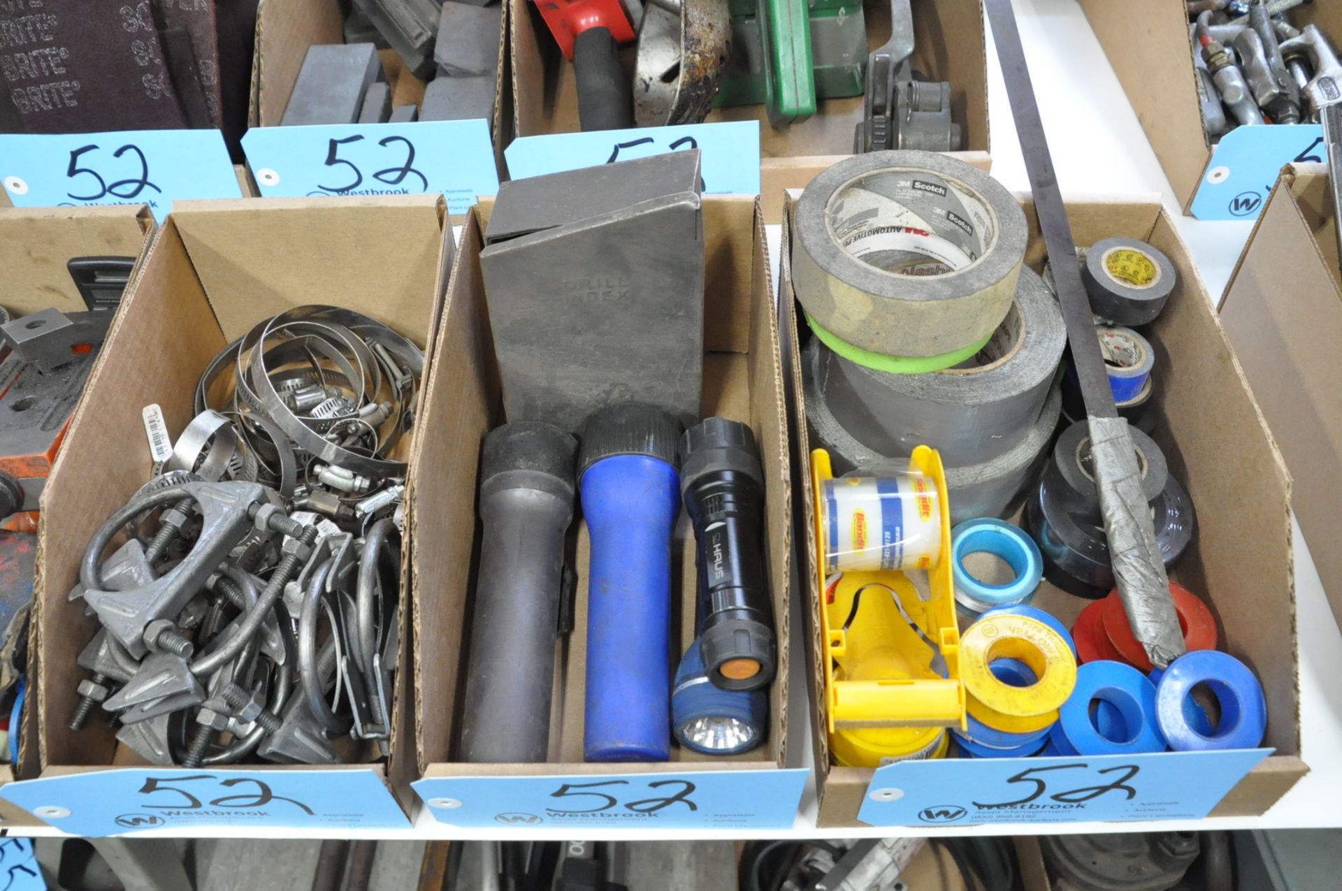 Lot-Scotchbrite Pads, Brushes, Sharpening Stones, Thread Tape, Muffler Clamps, Etc. - Image 5 of 5
