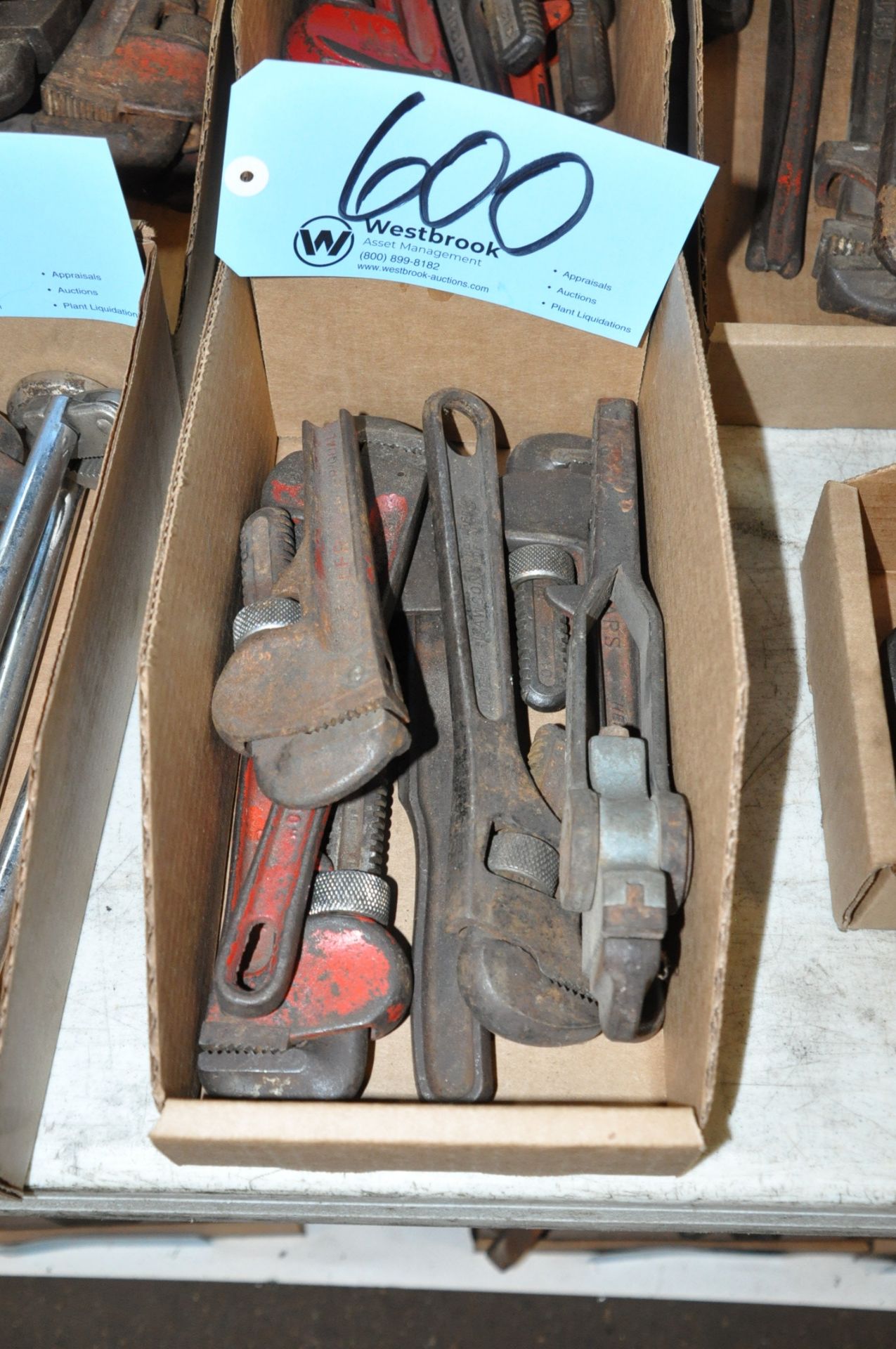 Lot-(6) 10" Pipe Wrenches in (1) Box