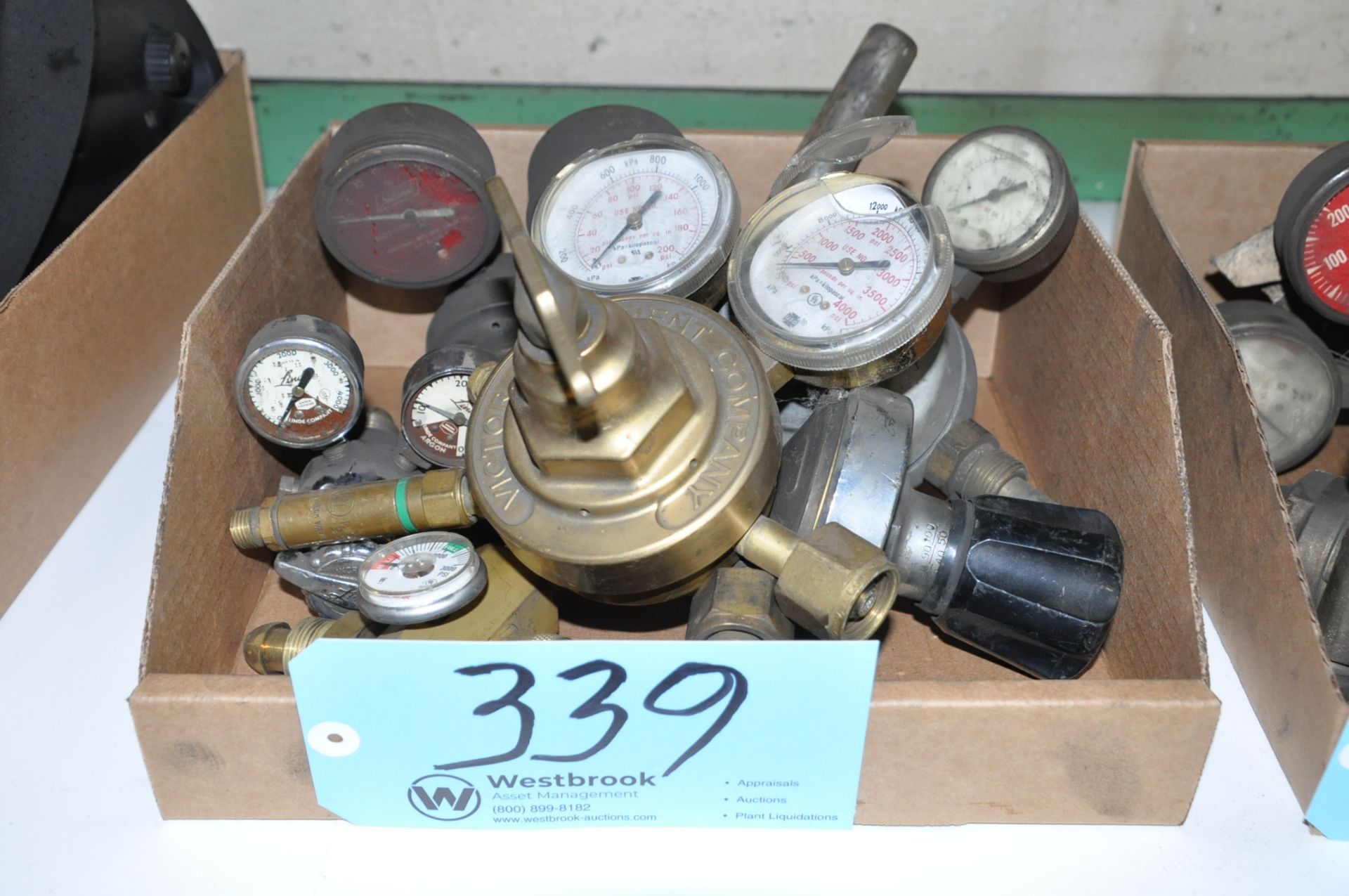 Lot-Various Torch Gauges in (1) Box on Top Shelf