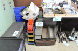 Lot-Metal and Plastic Parts Bins on Floor