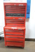 Lot-(1) Craftsman 5-Drawer Rolling Tool Chest with (1) 7-Drawer Flip Top, Etc.