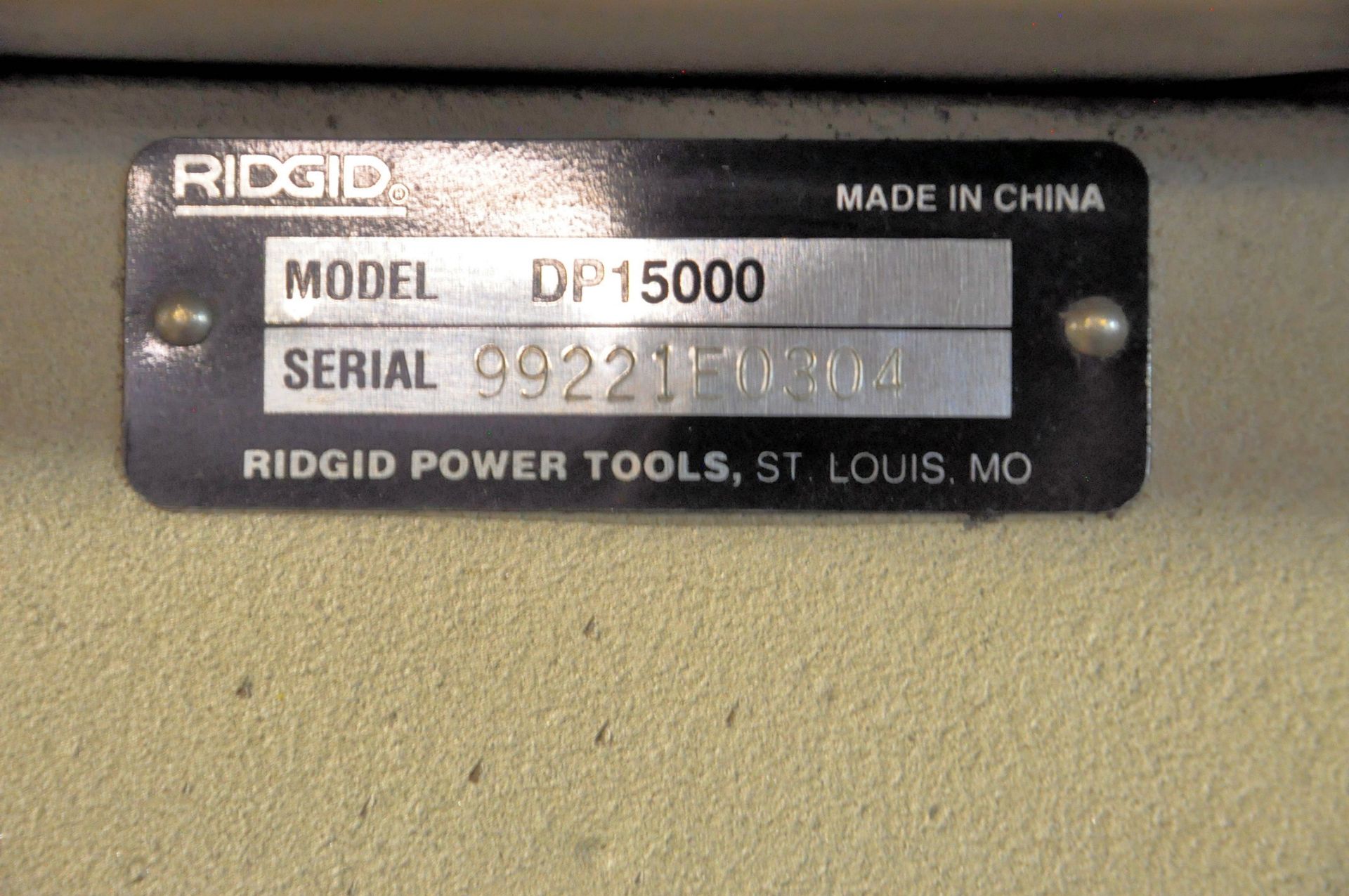 Ridgid Model DP15000, 15" Floor Standing Variable Speed Drill Press, (Bldg 2) - Image 4 of 4